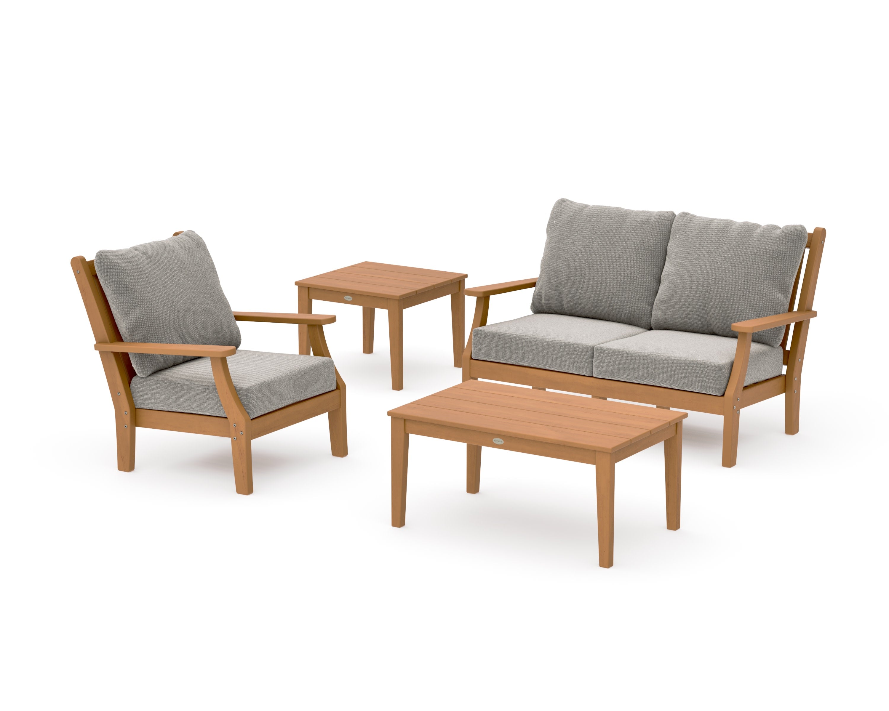 Wovendale 4-Piece Deep Seating Set in Natural / Weathered Tweed