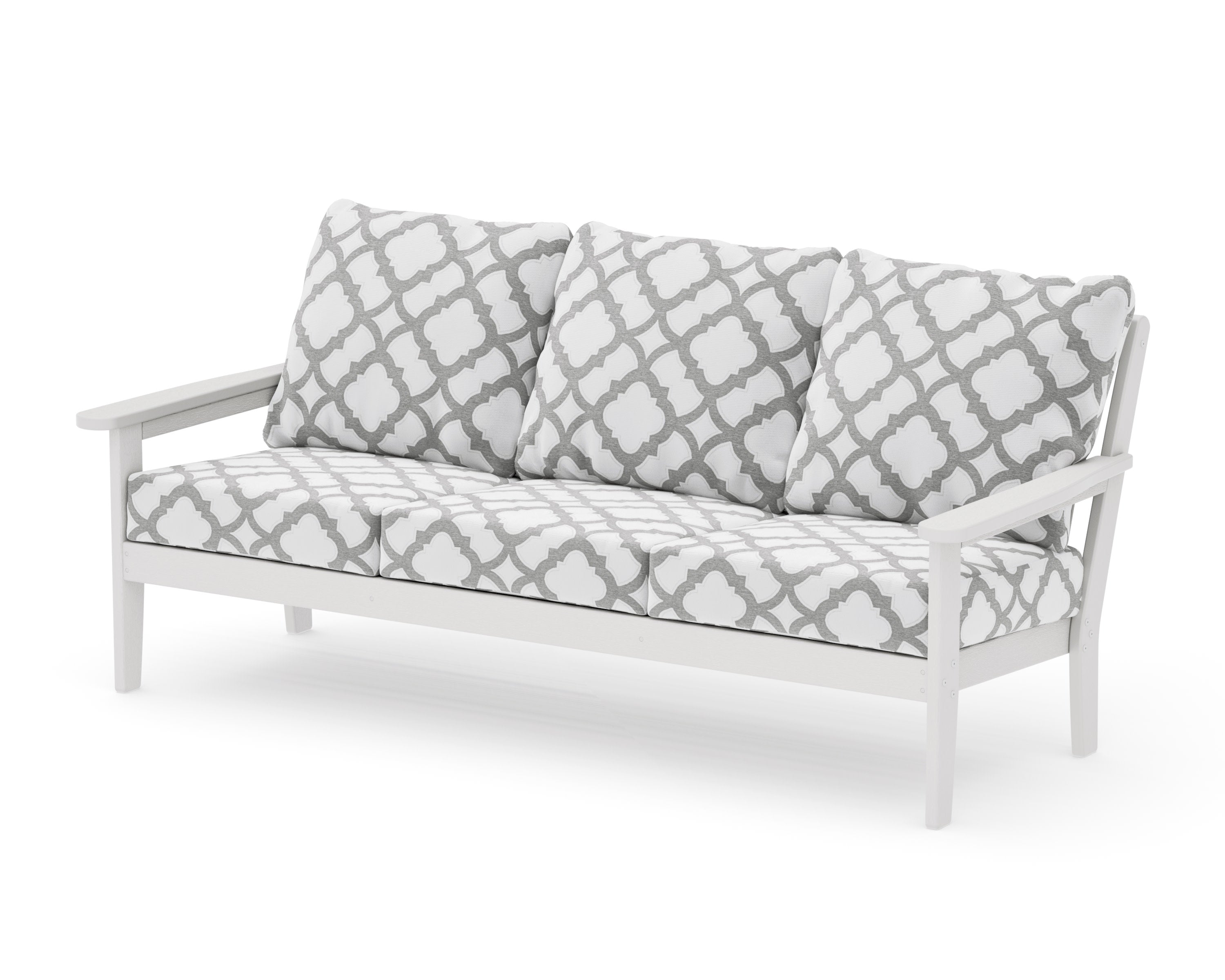 Cottage Deep Seating Sofa in Vintage White / Trellis Grey Mist