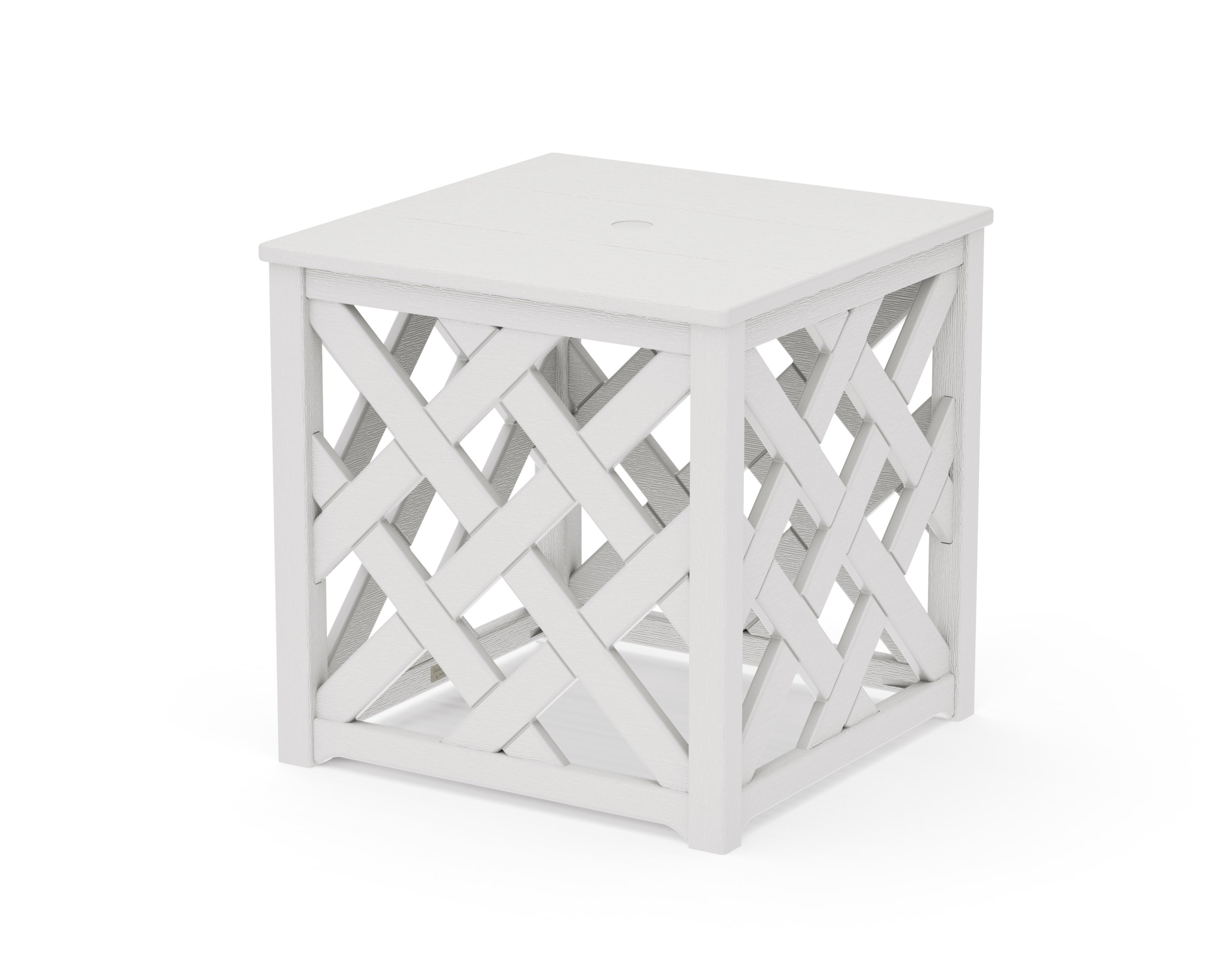 Wovendale Accent Umbrella Table in Vintage White
