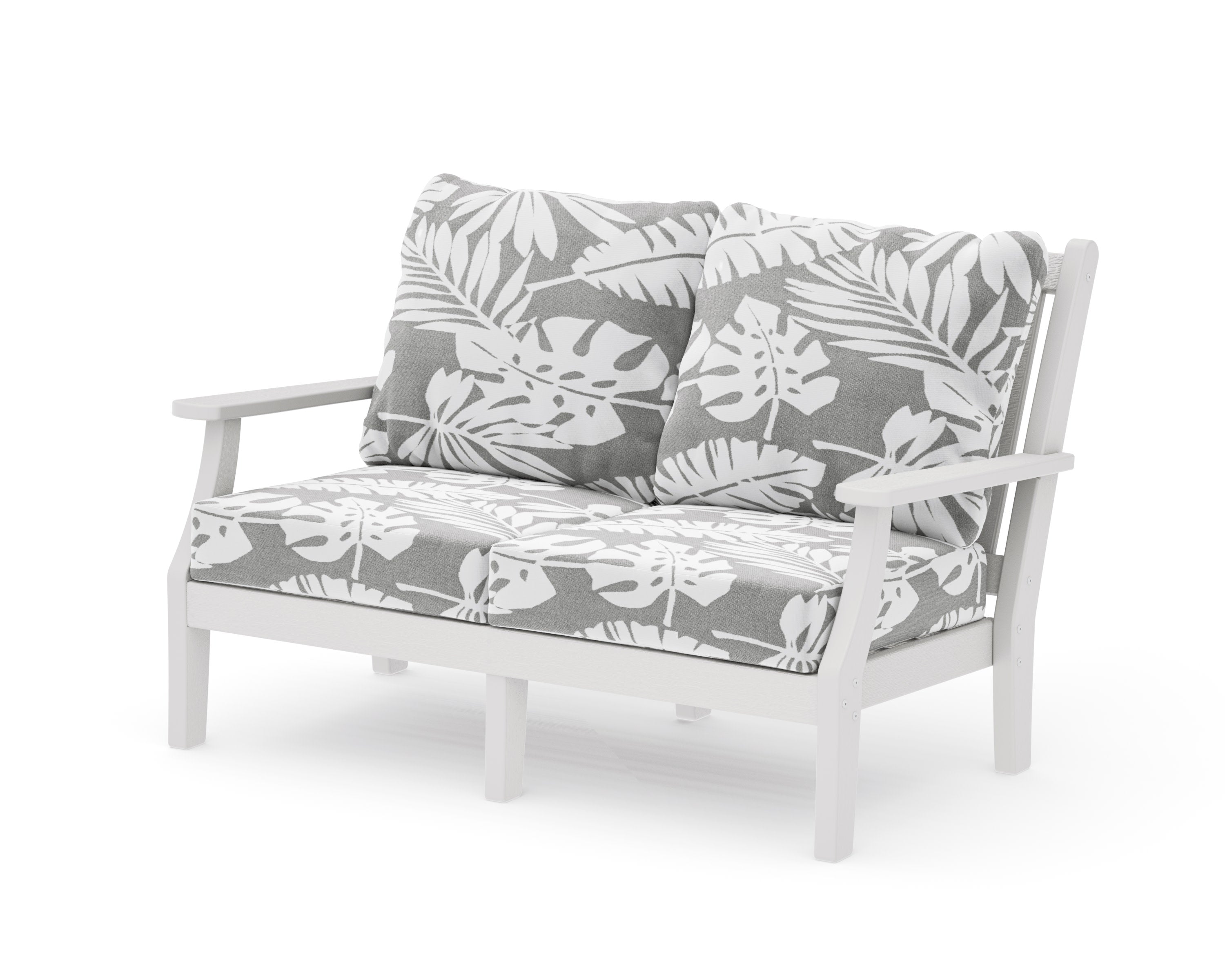 Wovendale Deep Seating Loveseat in Vintage White / Leaf Grey Mist