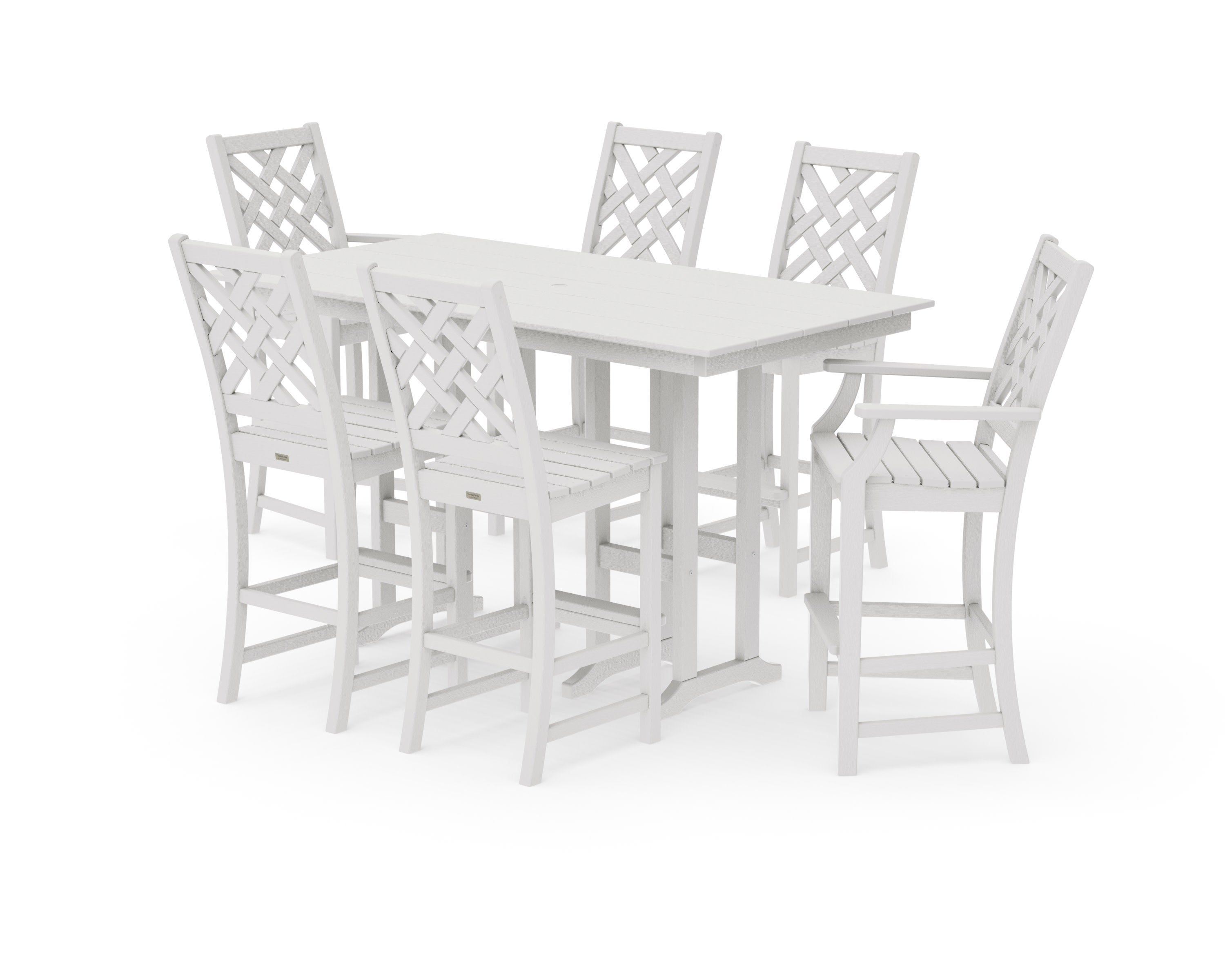Wovendale 7-Piece Farmhouse Bar Set in Vintage White