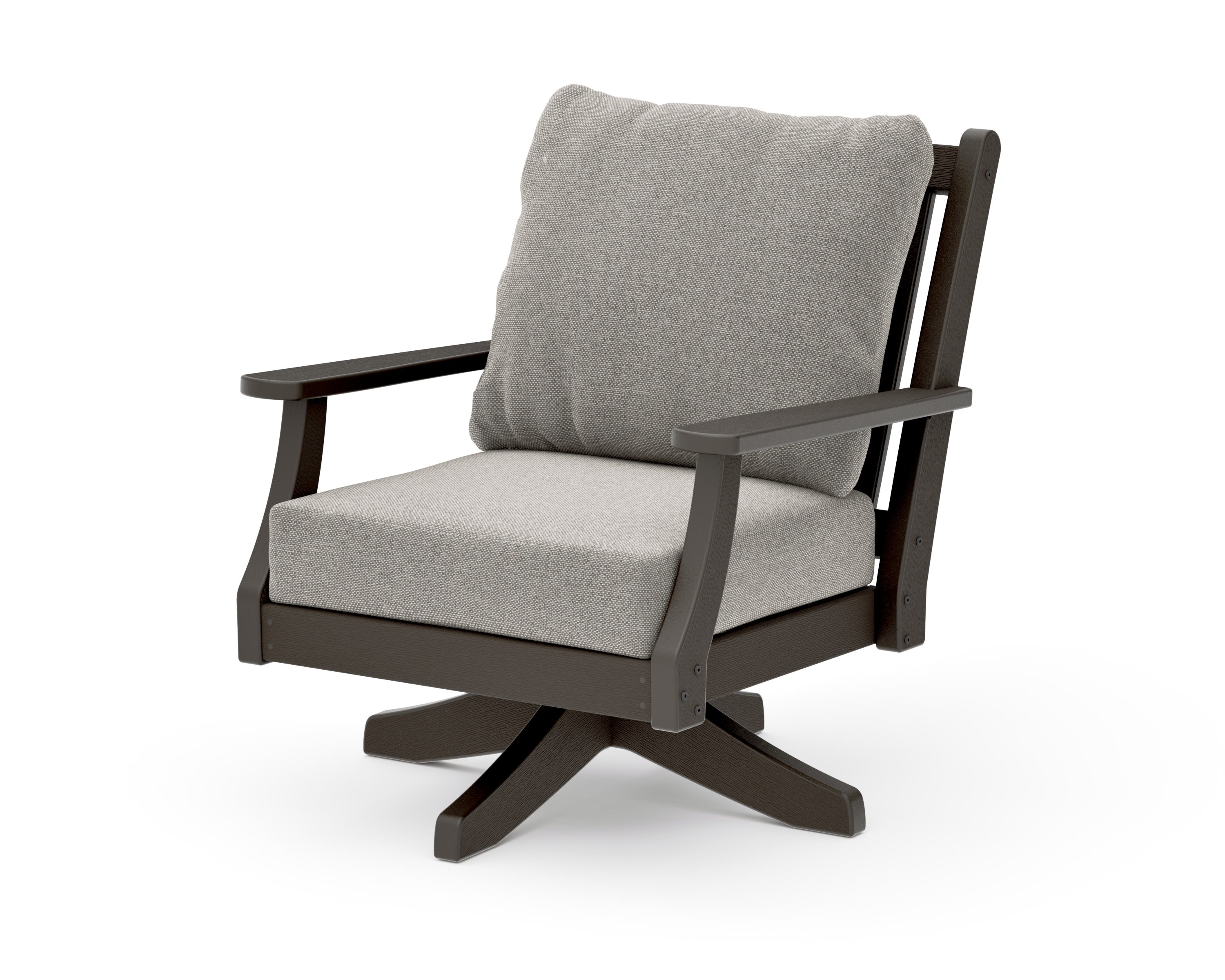 Wovendale Deep Seating Swivel Chair in Vintage Coffee / Weathered Tweed