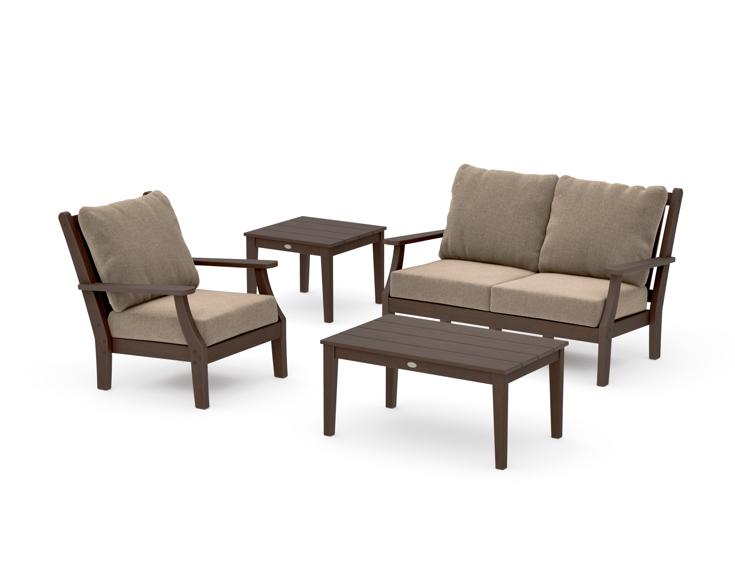 Wovendale 4-Piece Deep Seating Set in Kona / Spiced Burlap
