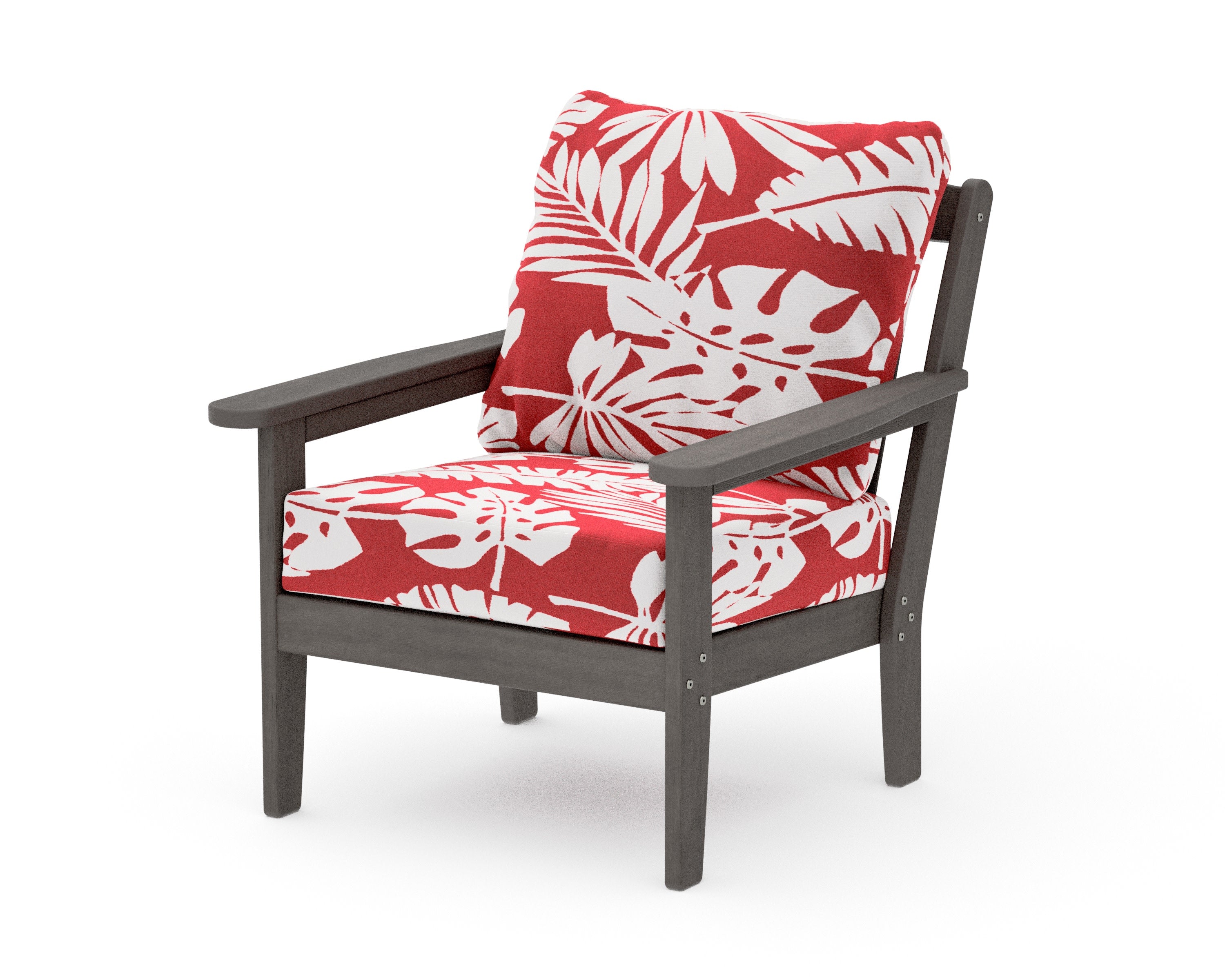 Cottage Deep Seating Chair in Driftwood / Leaf Crimson