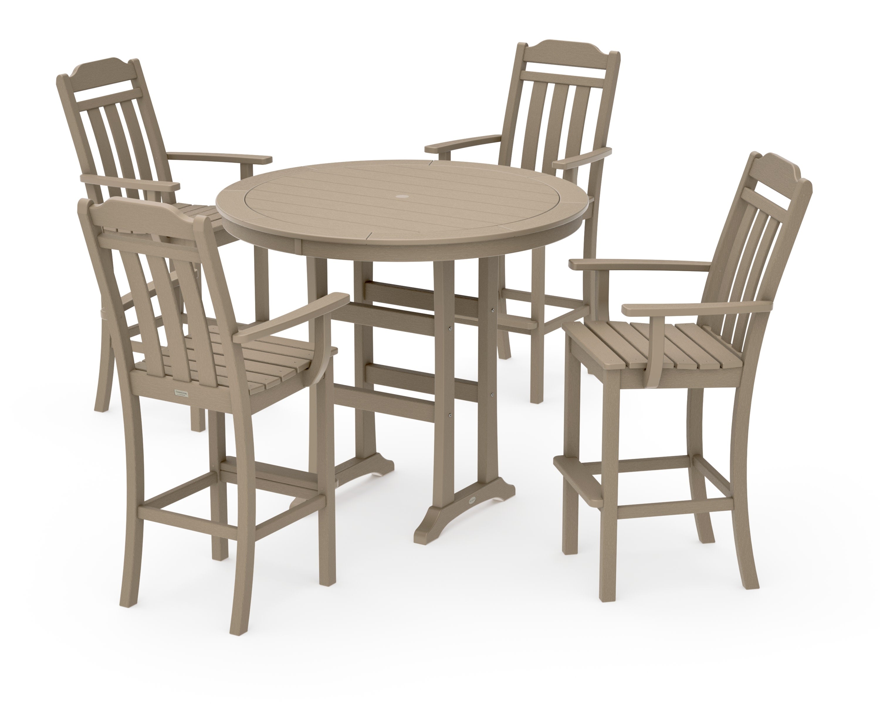 Cottage 5-Piece Round Bar Set in Vintage Sahara