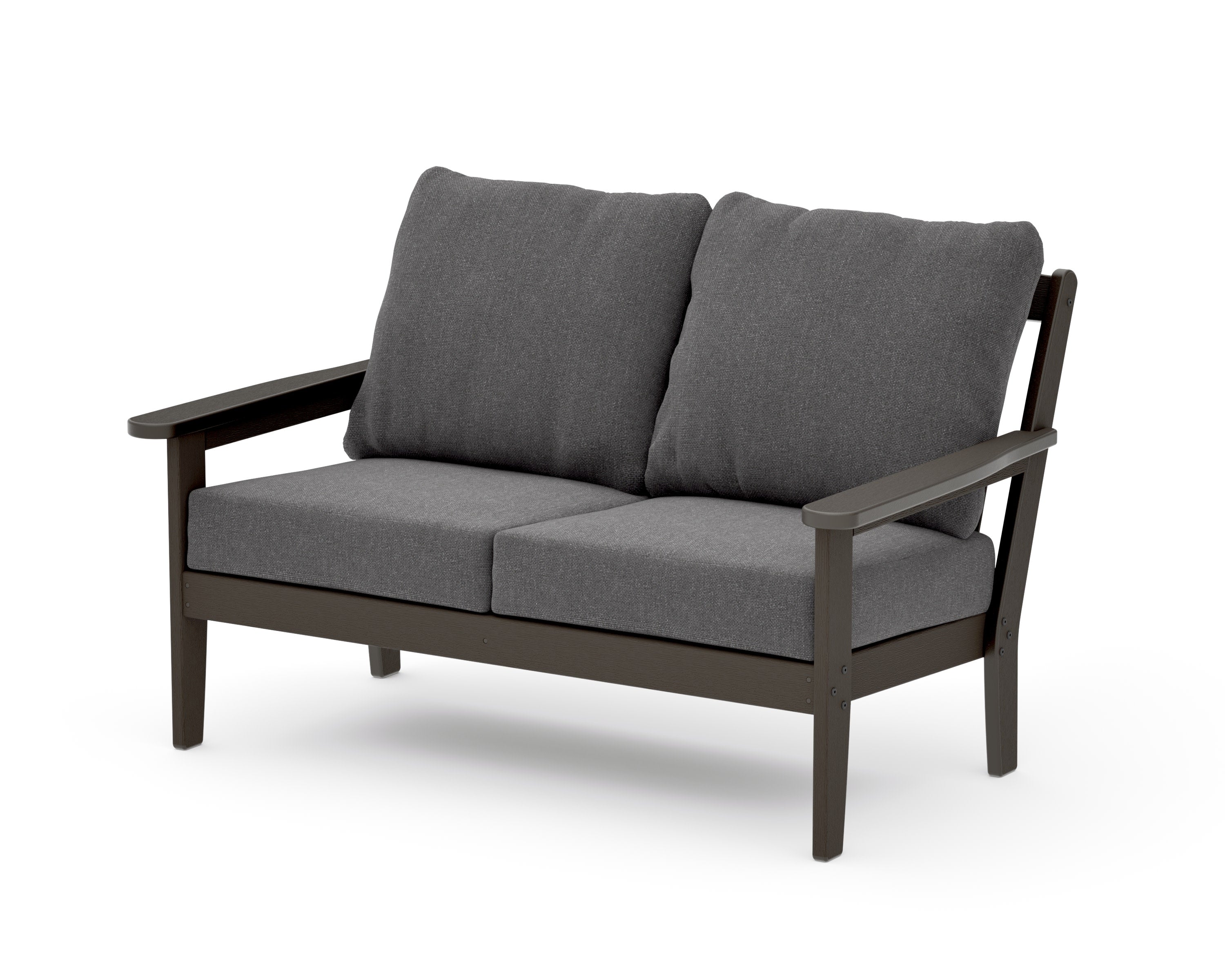 Cottage Deep Seating Loveseat in Vintage Coffee / Ash Charcoal