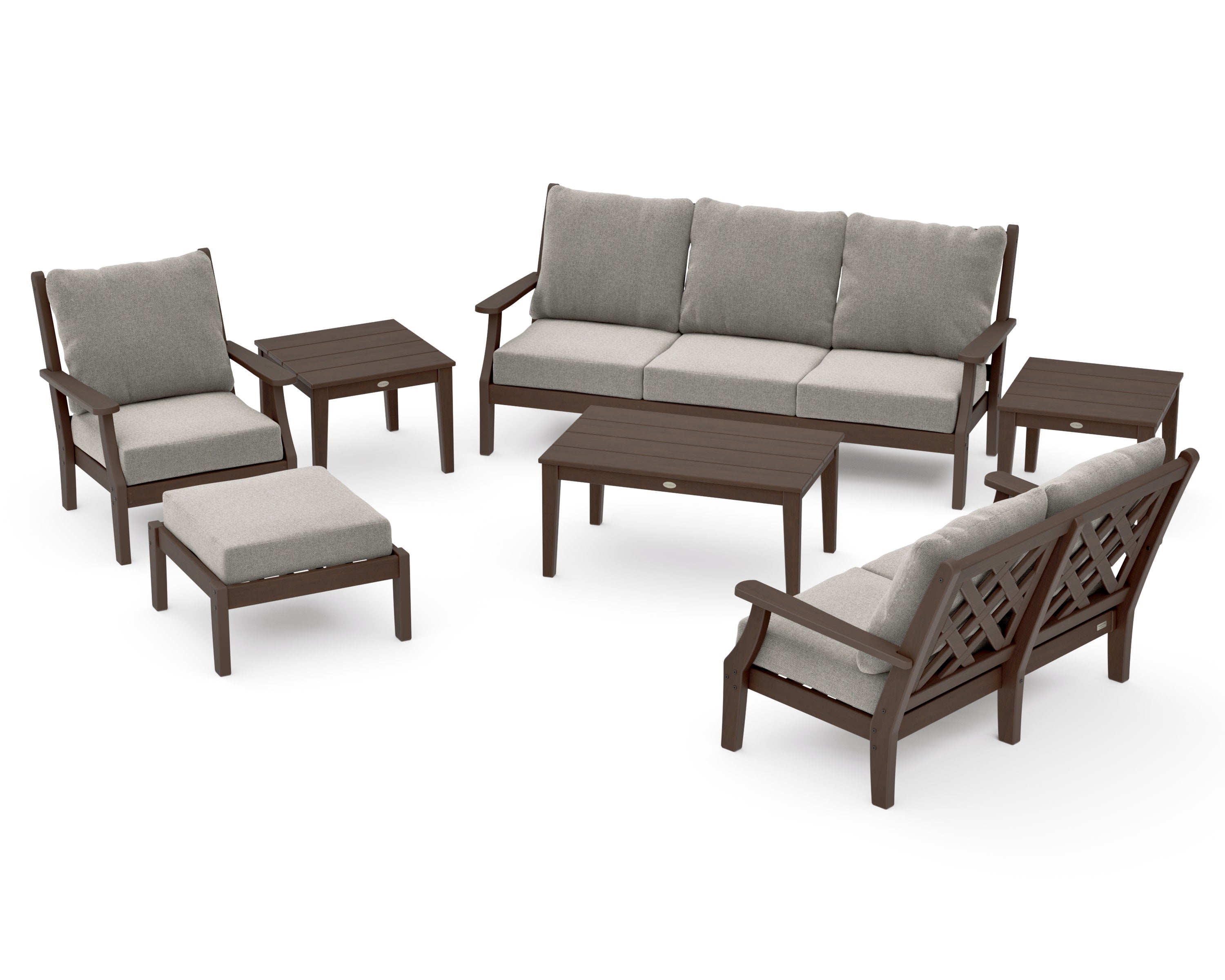 Wovendale 7-Piece Deep Seating Set in Kona / Weathered Tweed