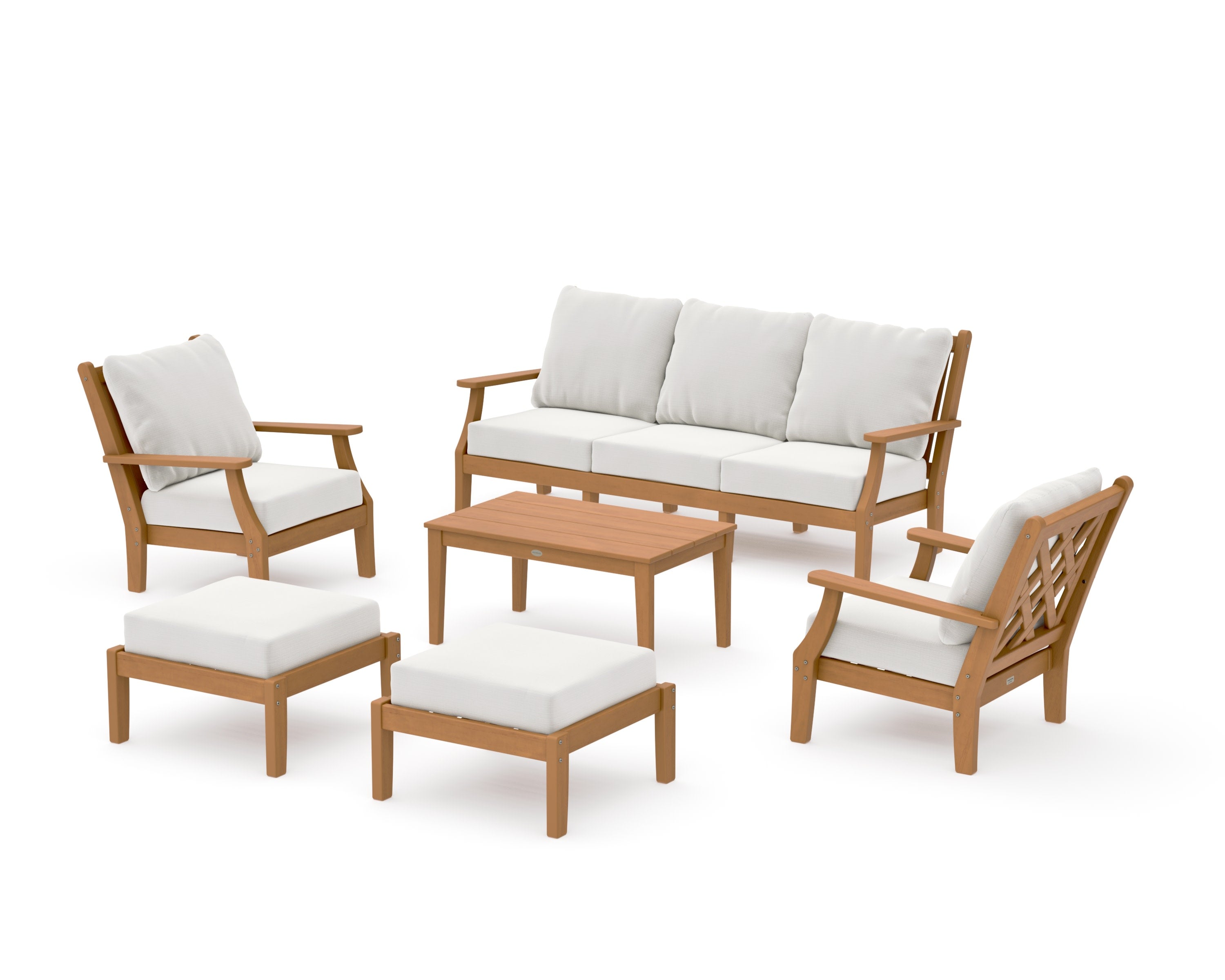 Wovendale 6-Piece Lounge Sofa Set in Natural / Natural Linen