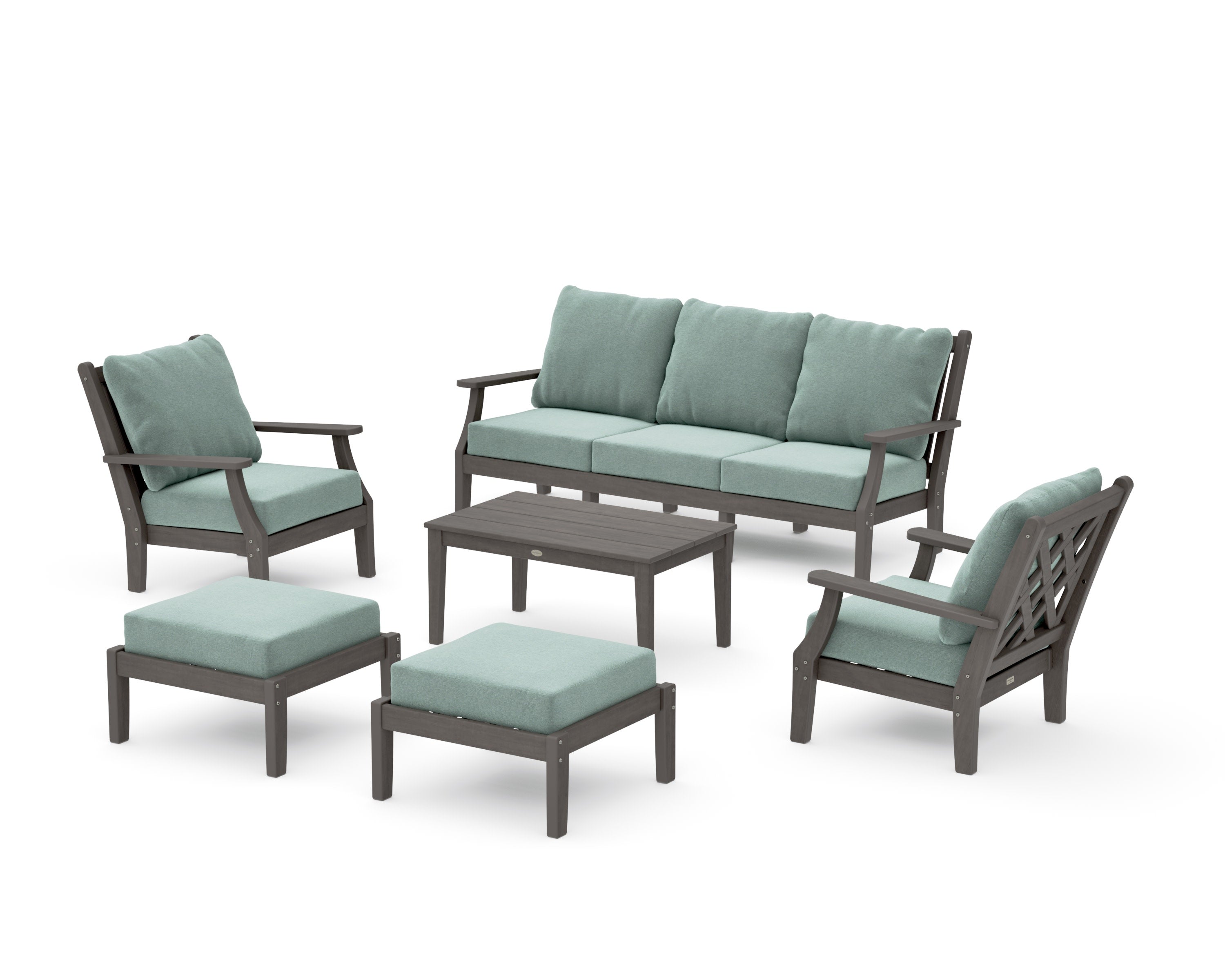 Wovendale 6-Piece Lounge Sofa Set in Driftwood / Glacier Spa