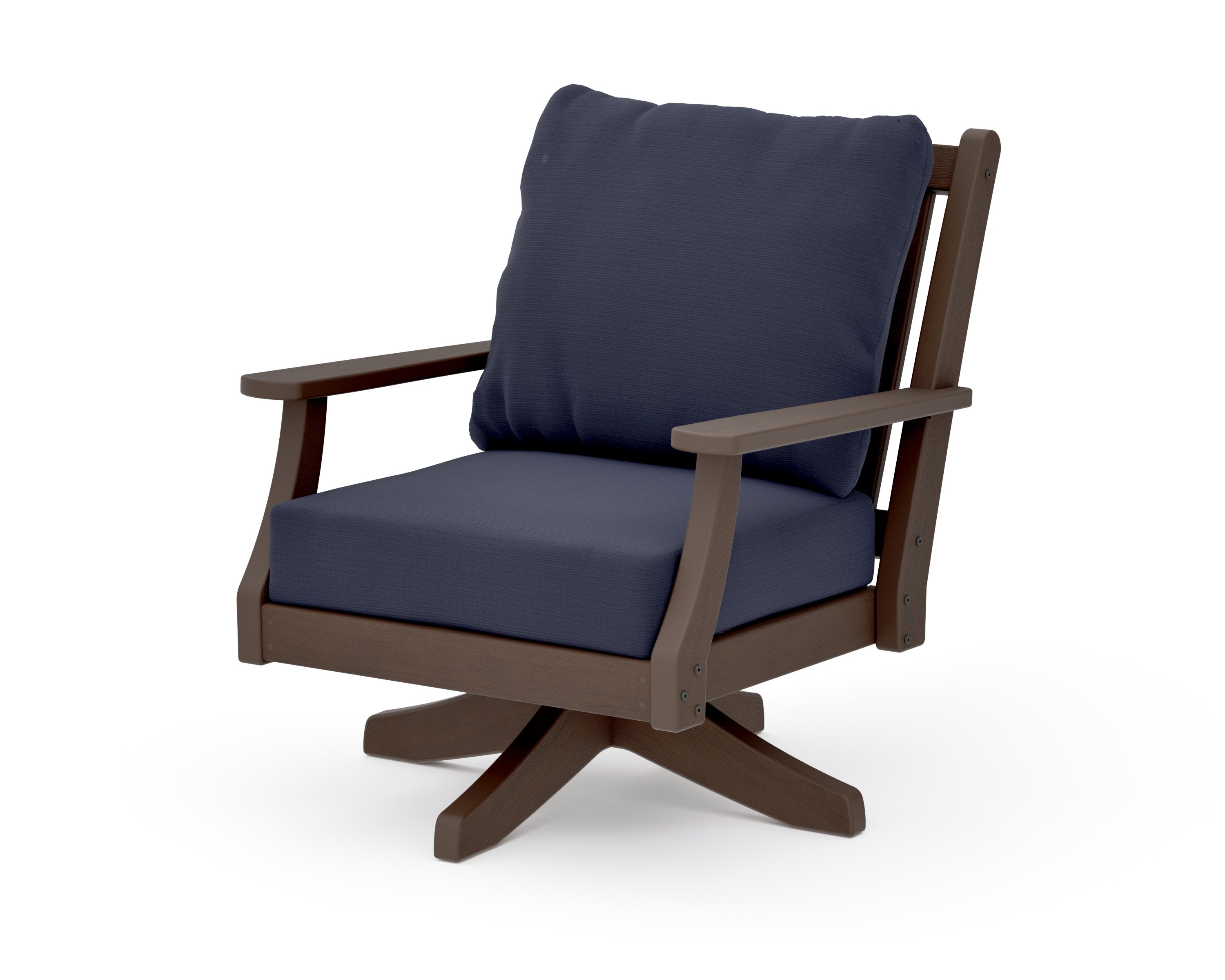 Wovendale Deep Seating Swivel Chair in Kona / Navy Linen