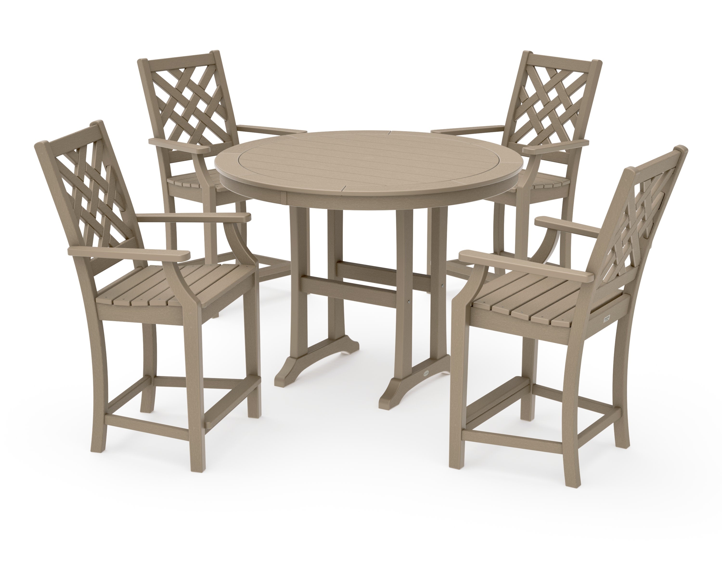 Wovendale 5-Piece Round Counter Set in Vintage Sahara