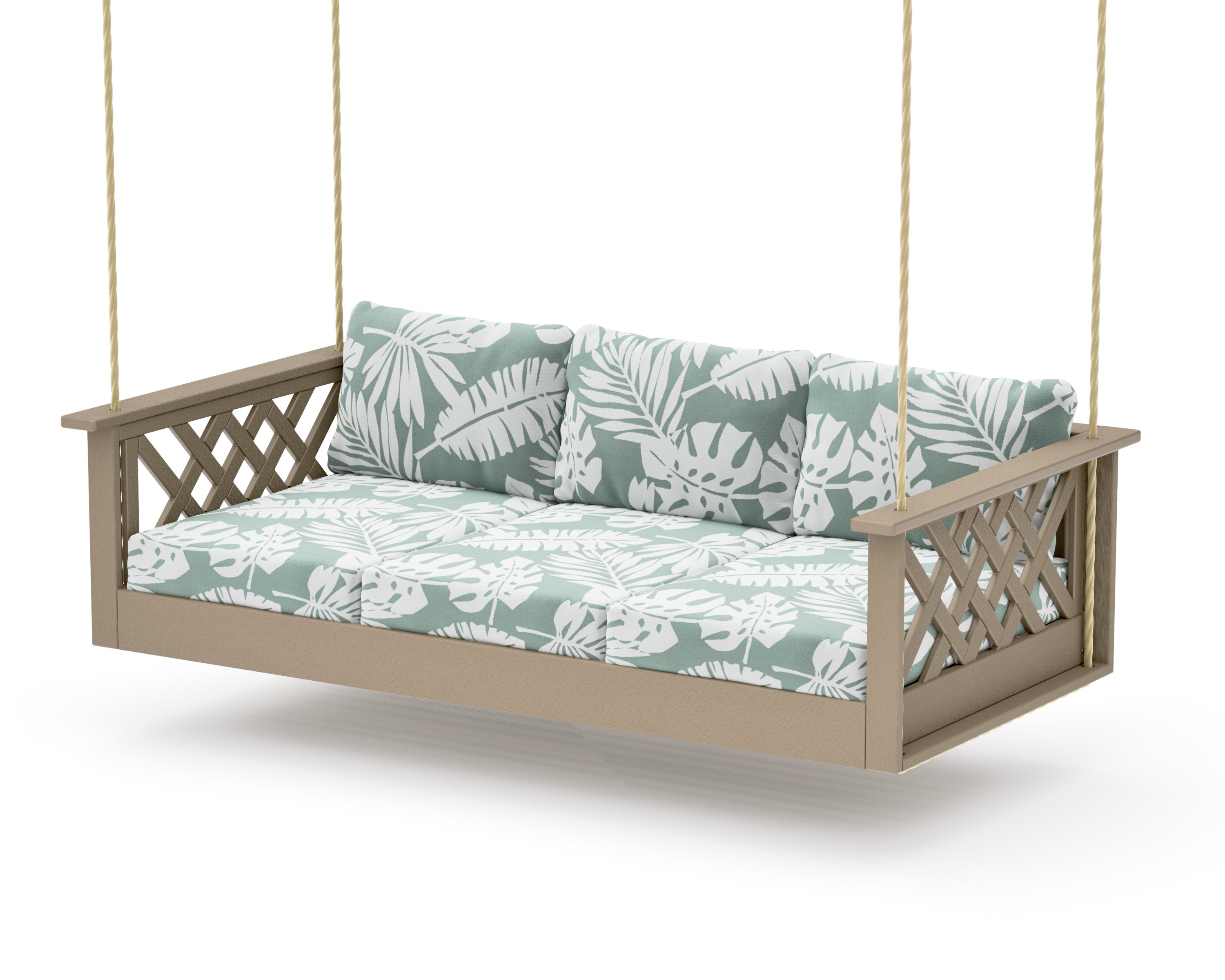 Wovendale Daybed Swing in Vintage Sahara / Leaf Glacier Spa