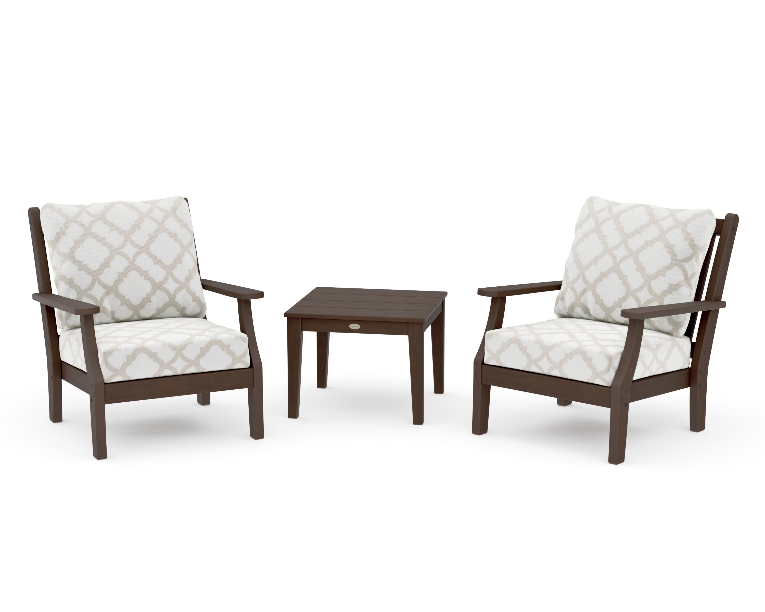 Wovendale 3-Piece Deep Seating Set in Kona / Trellis Dune Burlap