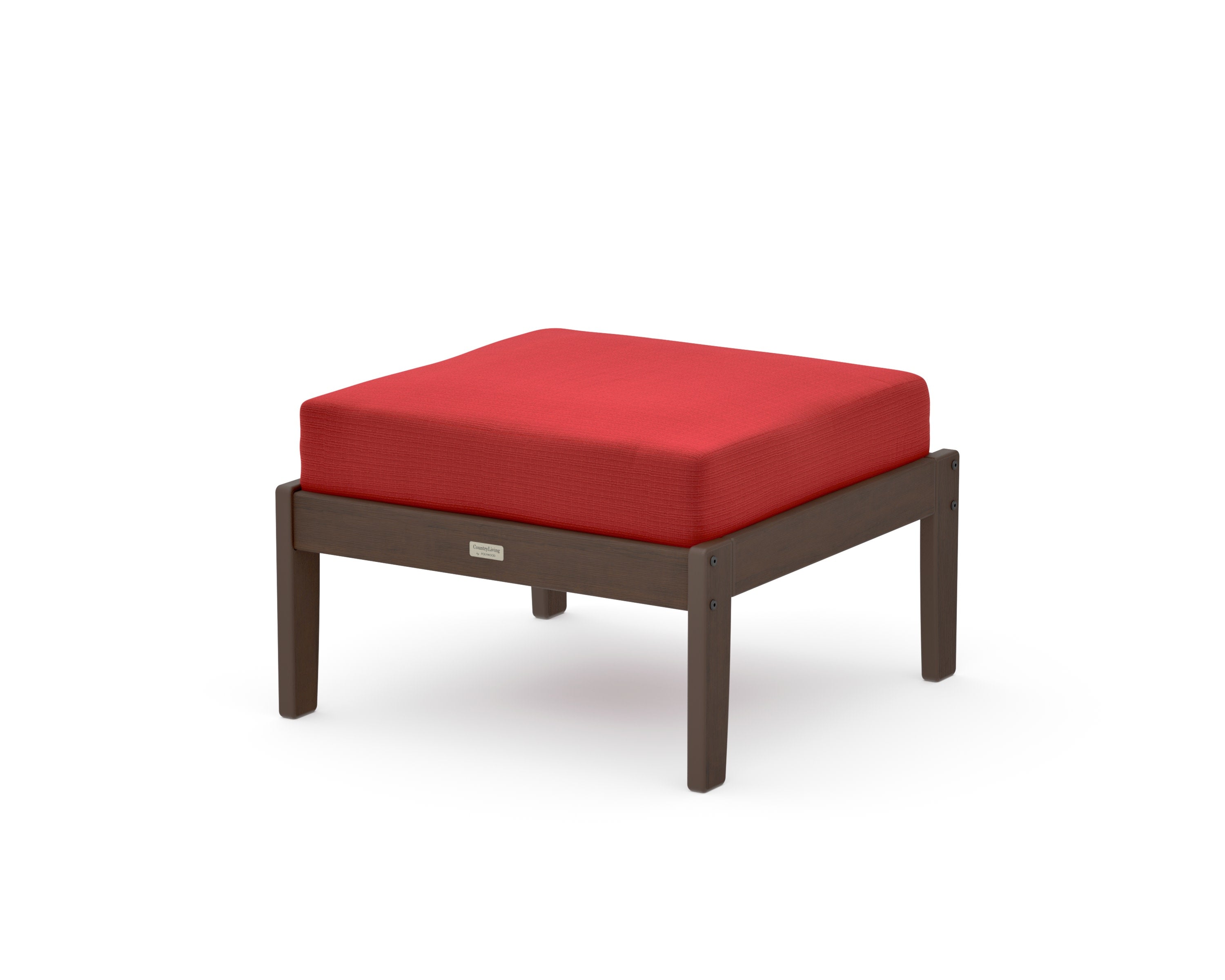 Cottage Deep Seating Ottoman in Kona / Crimson Linen