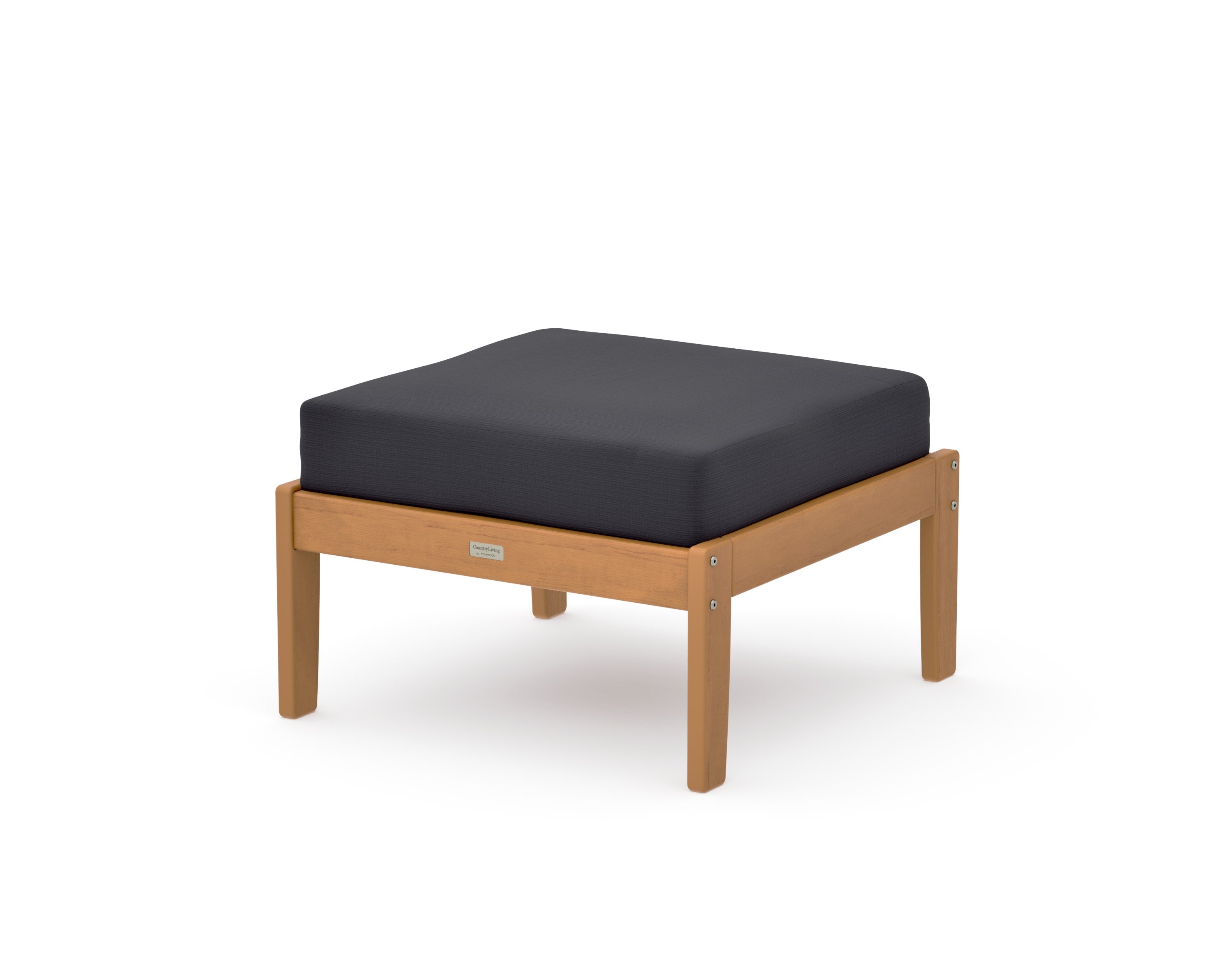 Cottage Deep Seating Ottoman in Natural / Midnight Linen