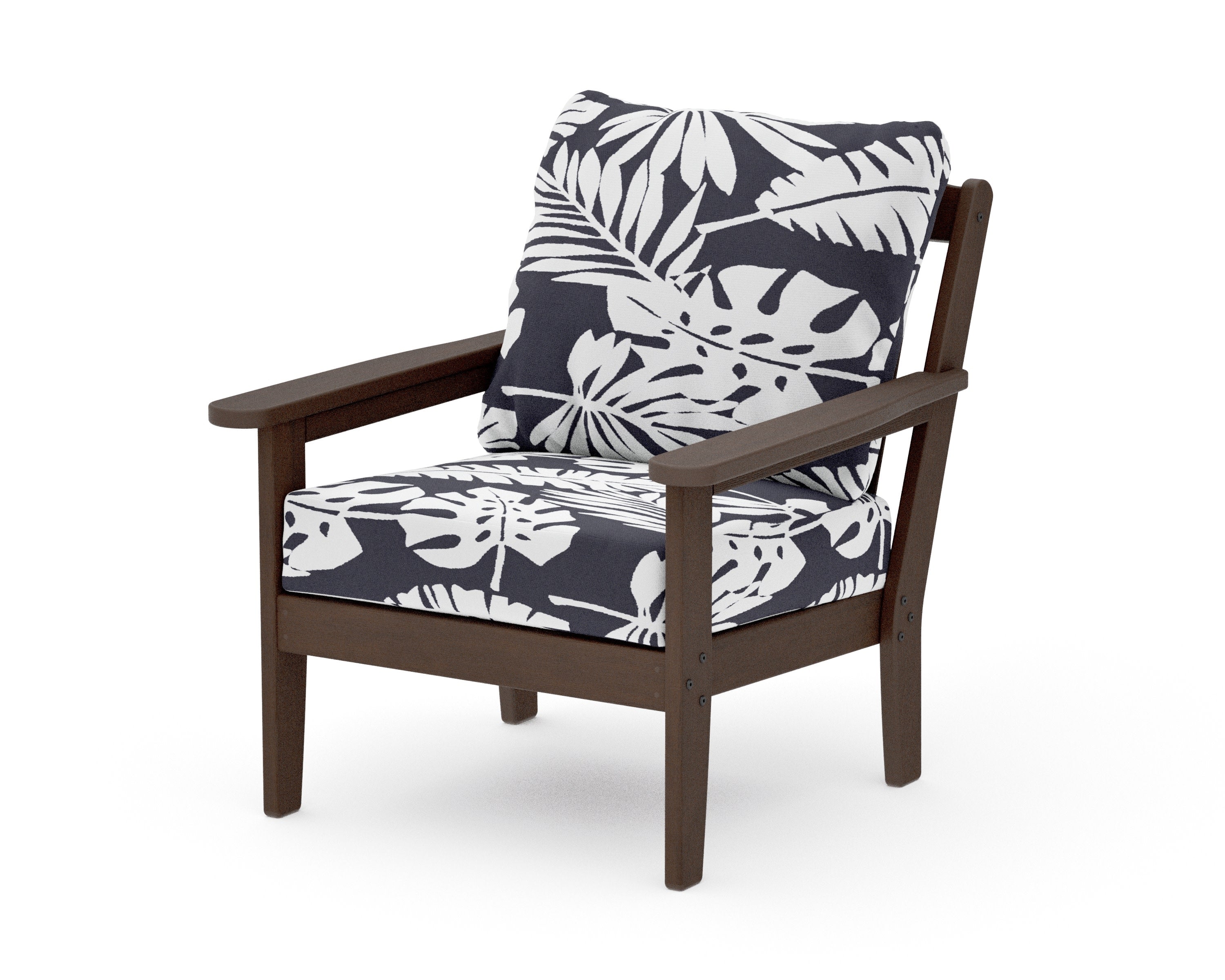Cottage Deep Seating Chair in Kona / Leaf Navy