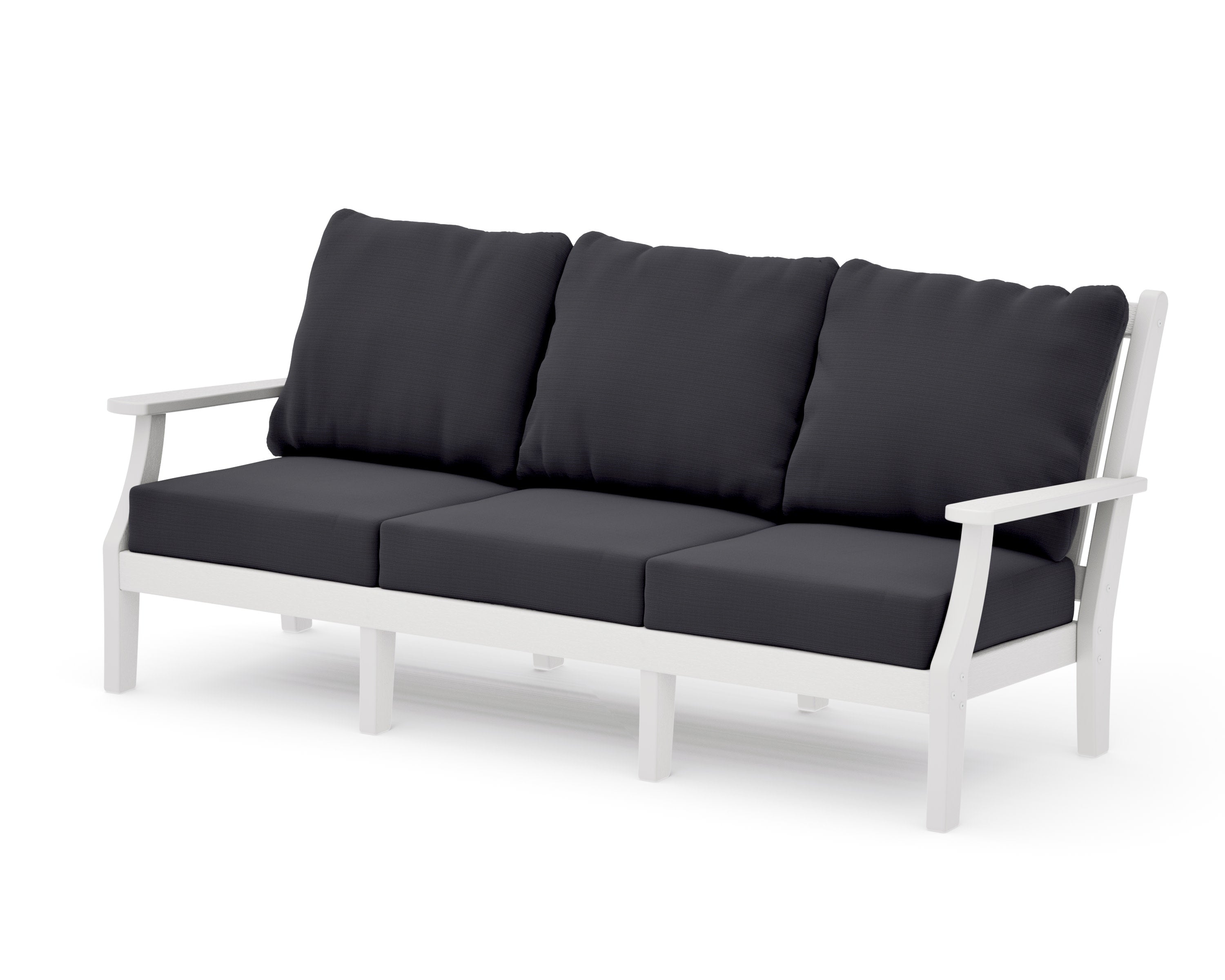 Wovendale Deep Seating Sofa in Vintage White / Midnight Linen