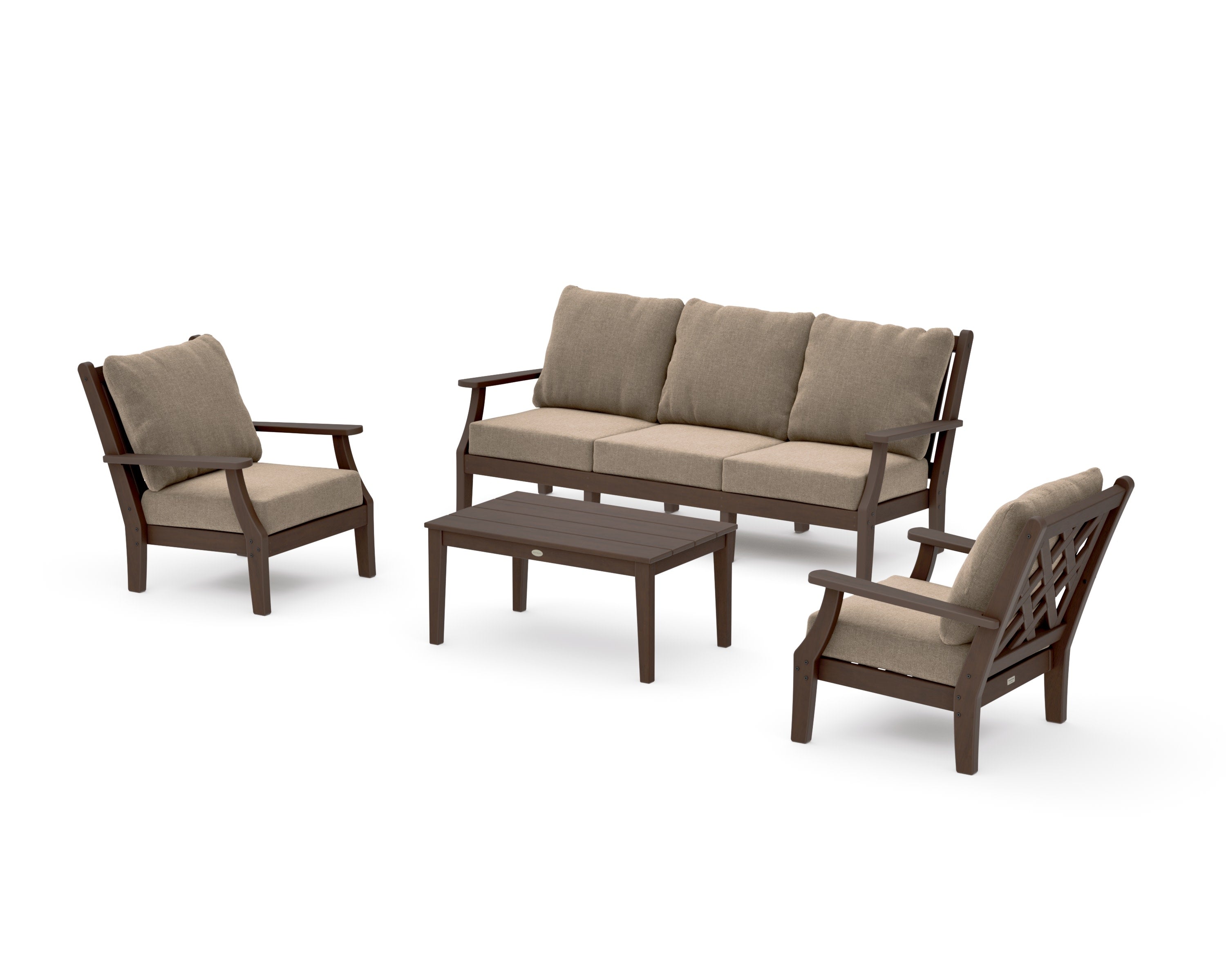 Wovendale 4-Piece Deep Seating Set with Sofa in Kona / Spiced Burlap
