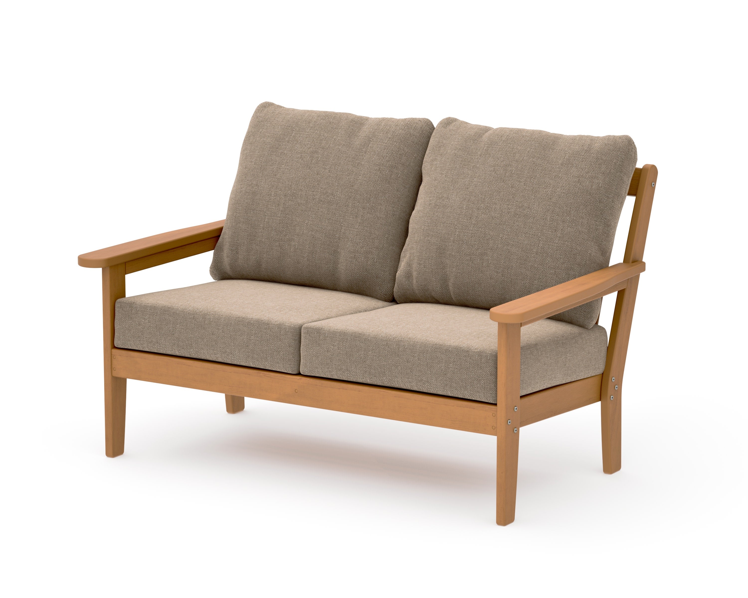 Cottage Deep Seating Loveseat in Natural / Spiced Burlap