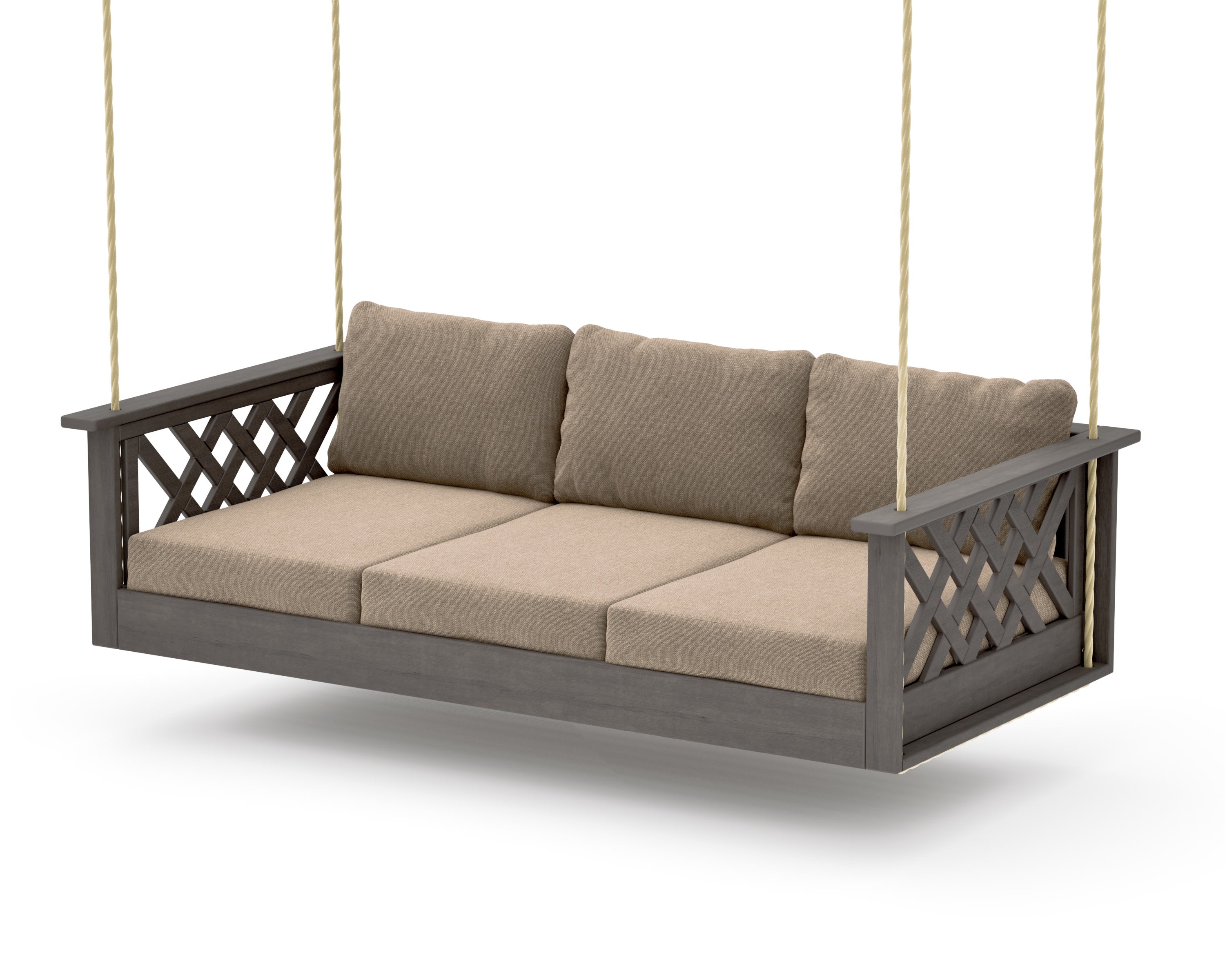 Wovendale Daybed Swing in Driftwood / Spiced Burlap