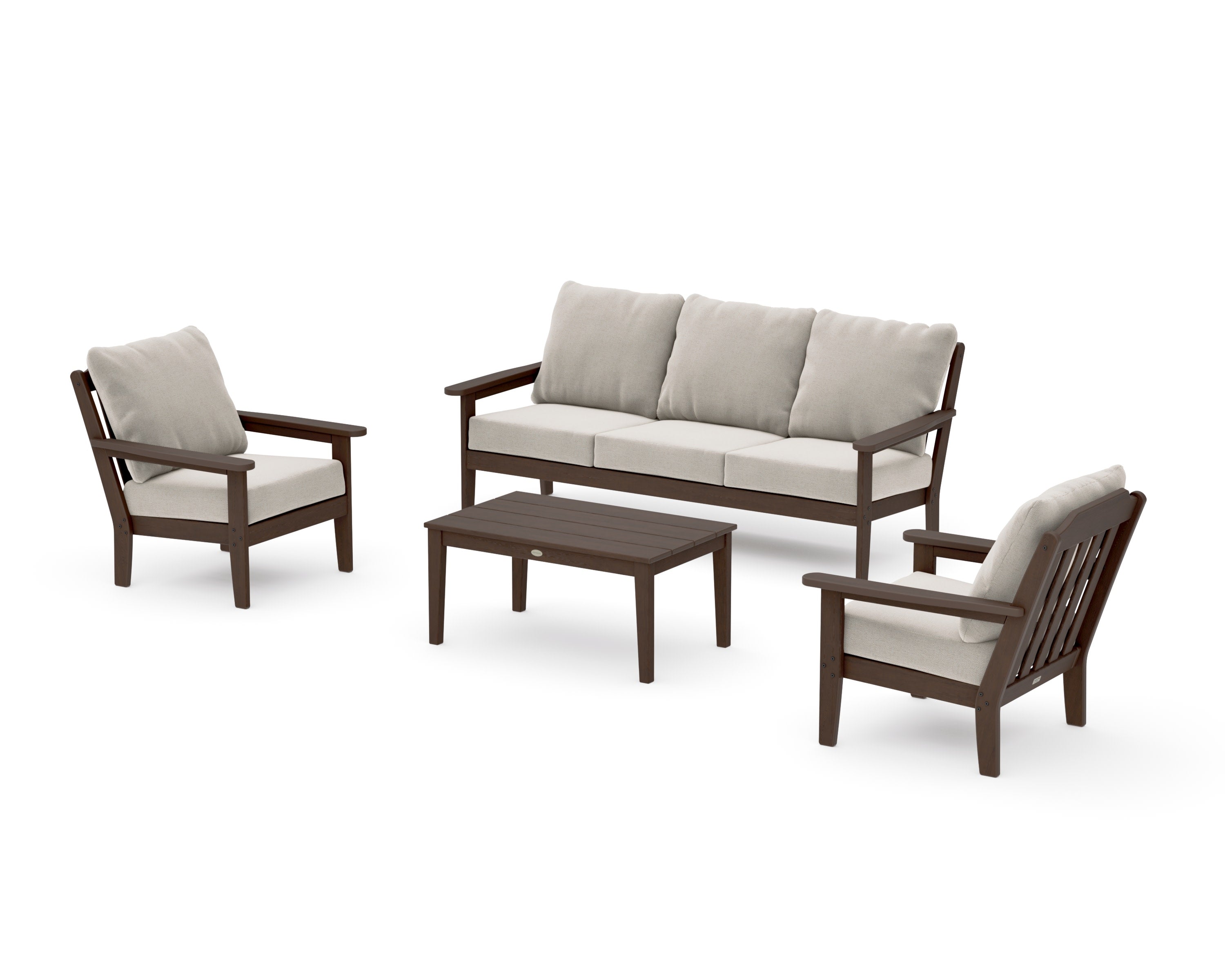 Cottage 4-Piece Deep Seating Set with Sofa in Kona / Dune Burlap