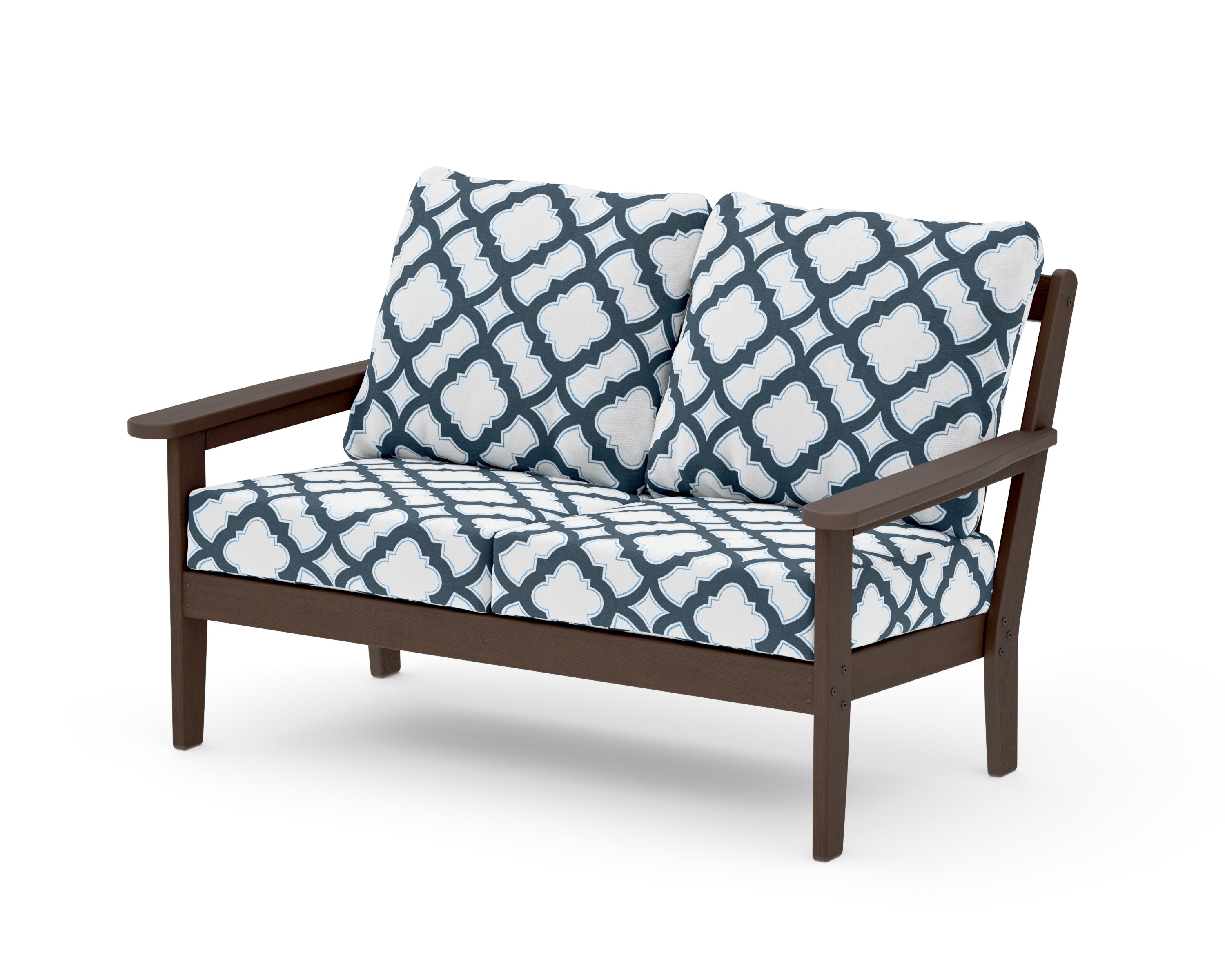 Cottage Deep Seating Loveseat in Kona / Trellis Marine Indigo