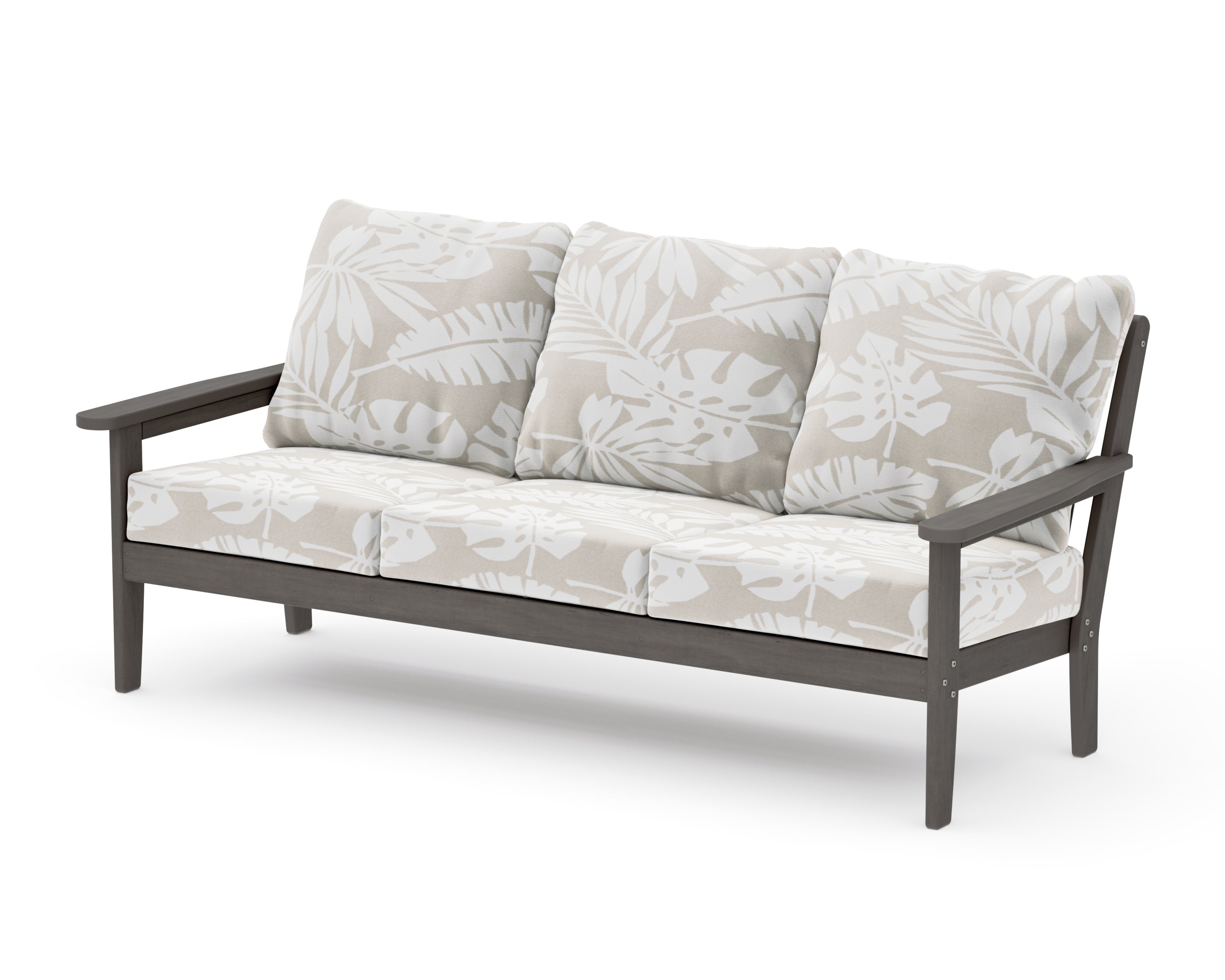 Cottage Deep Seating Sofa in Driftwood / Leaf Dune Burlap