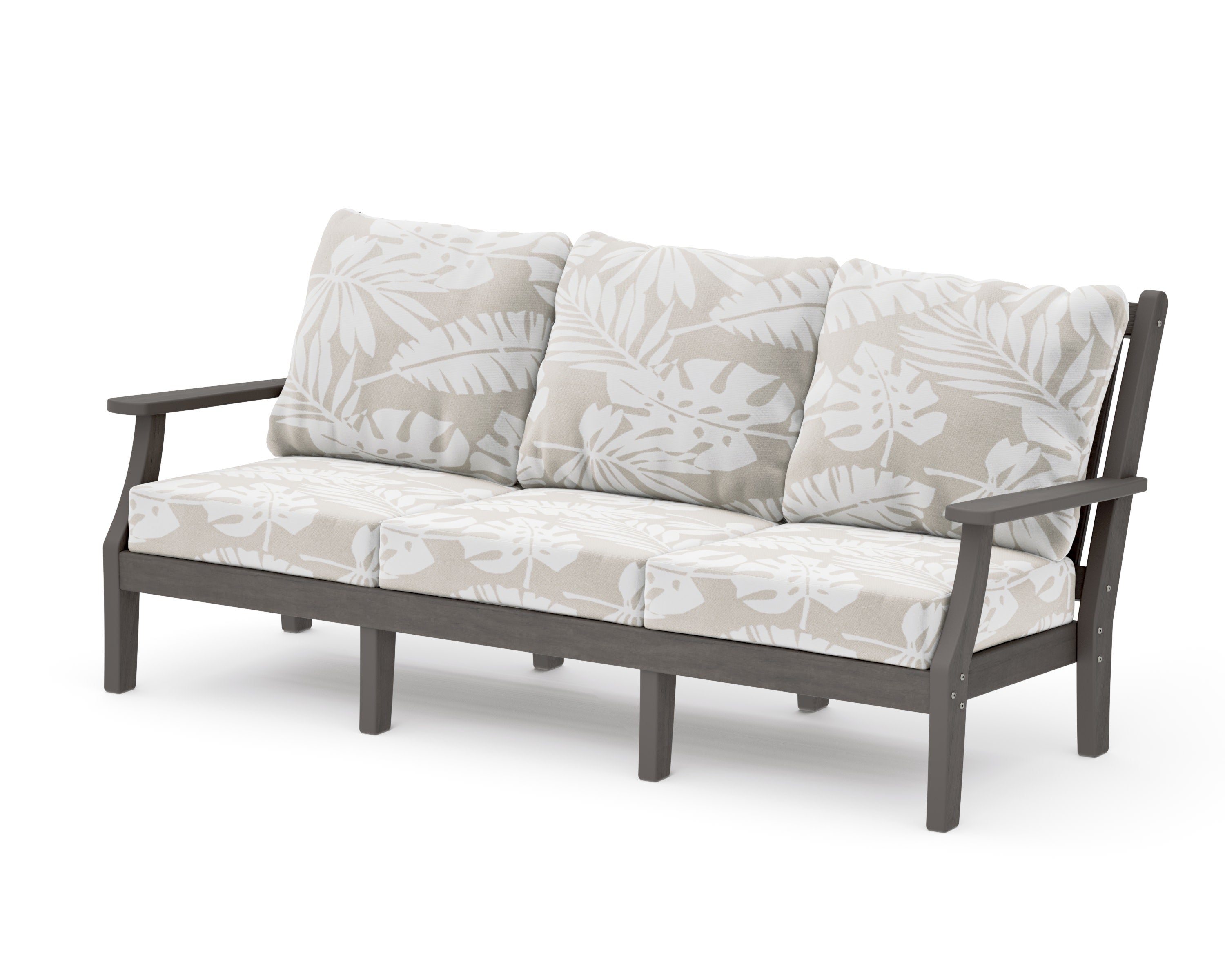 Wovendale Deep Seating Sofa in Driftwood / Leaf Dune Burlap