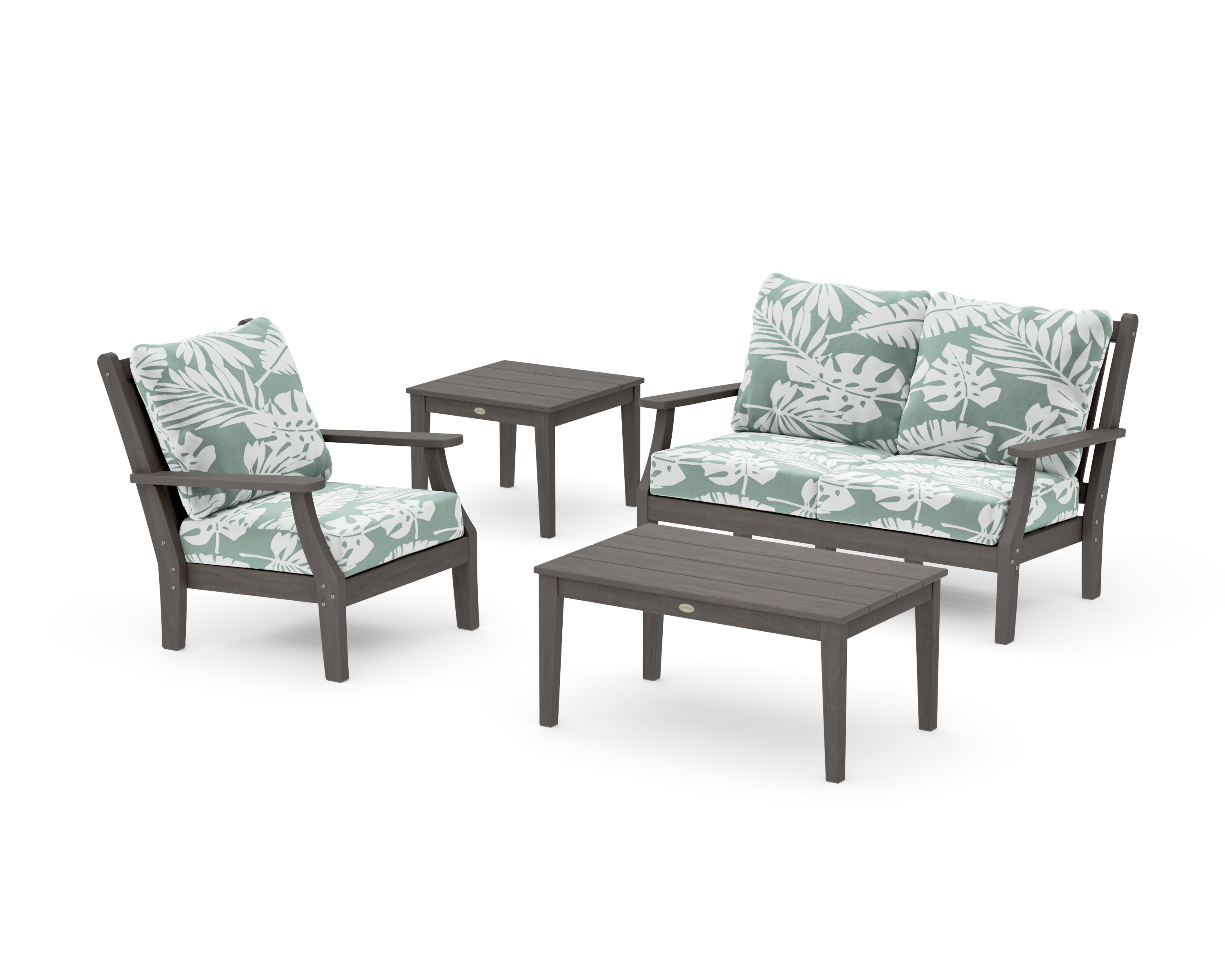 Wovendale 4-Piece Deep Seating Set in Driftwood / Leaf Glacier Spa