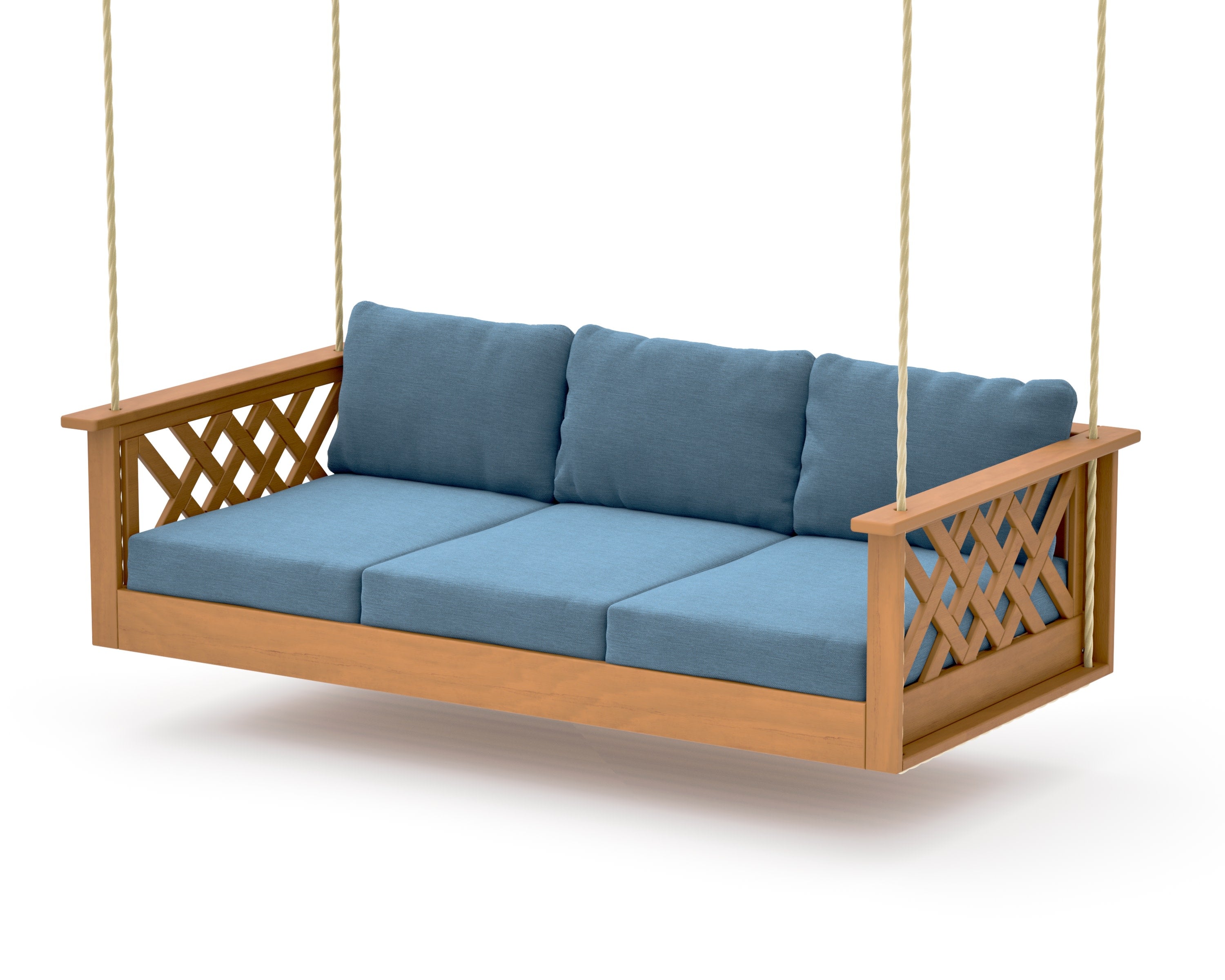 Wovendale Daybed Swing in Natural / Sky Blue
