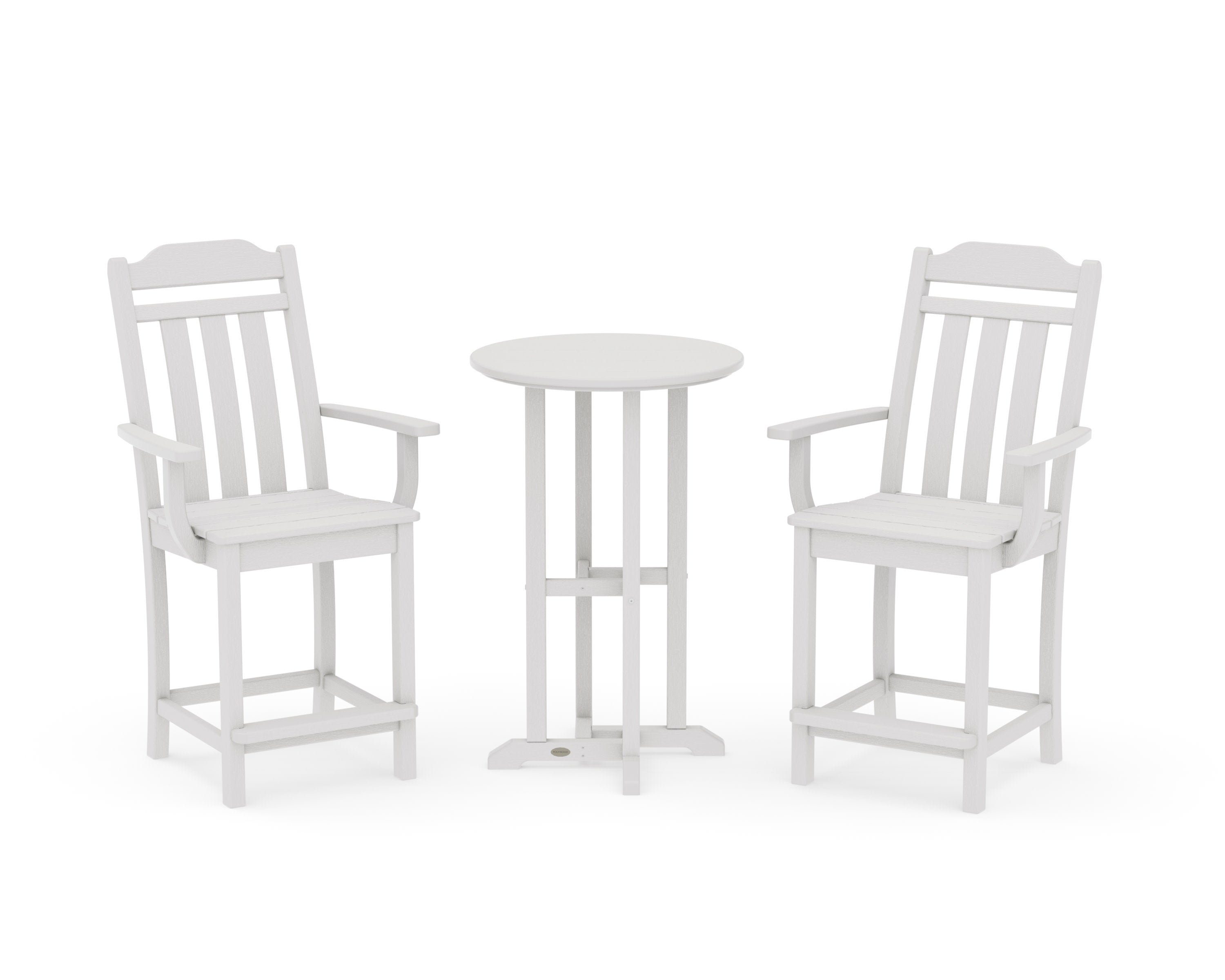 Cottage 3-Piece Farmhouse Bistro Counter Set in Vintage White