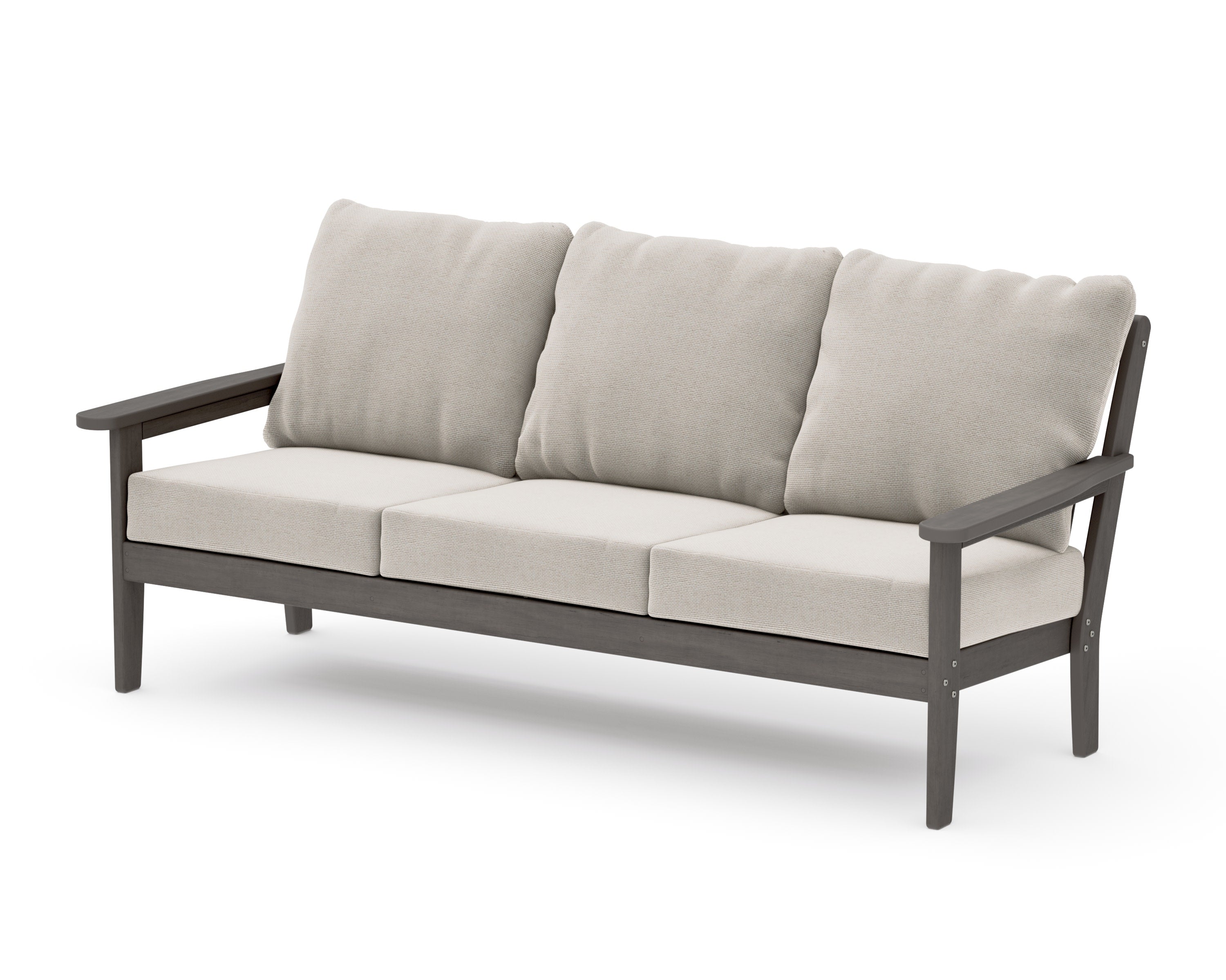Cottage Deep Seating Sofa in Driftwood / Dune Burlap