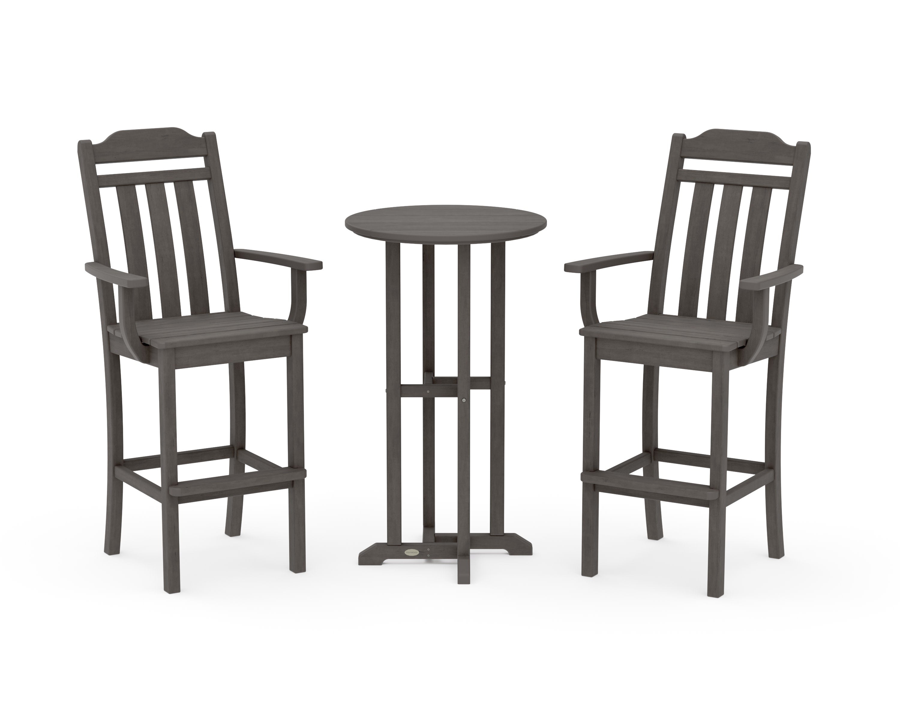 Cottage 3-Piece Farmhouse Bar Set in Driftwood