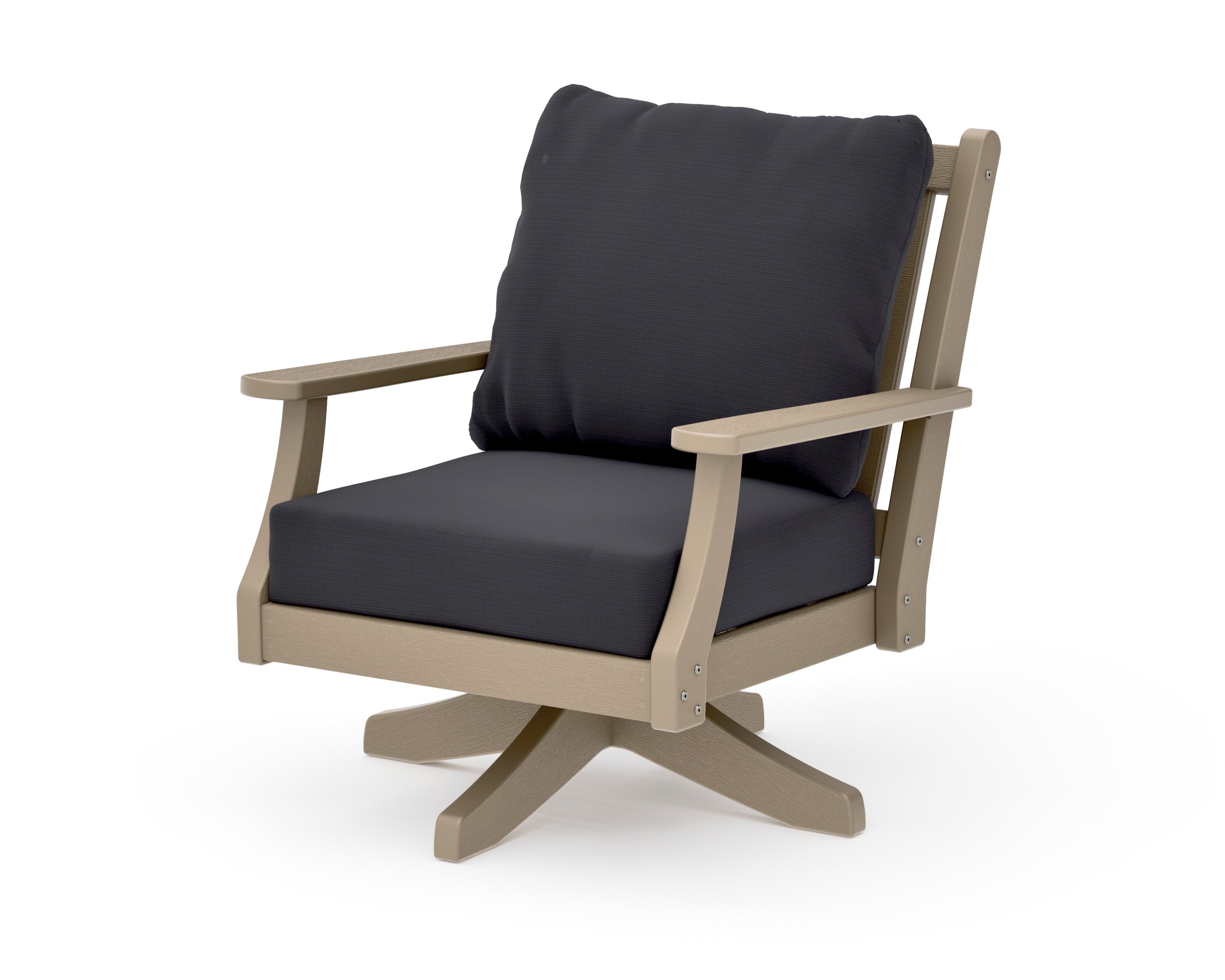 Wovendale Deep Seating Swivel Chair in Vintage Sahara / Midnight Linen