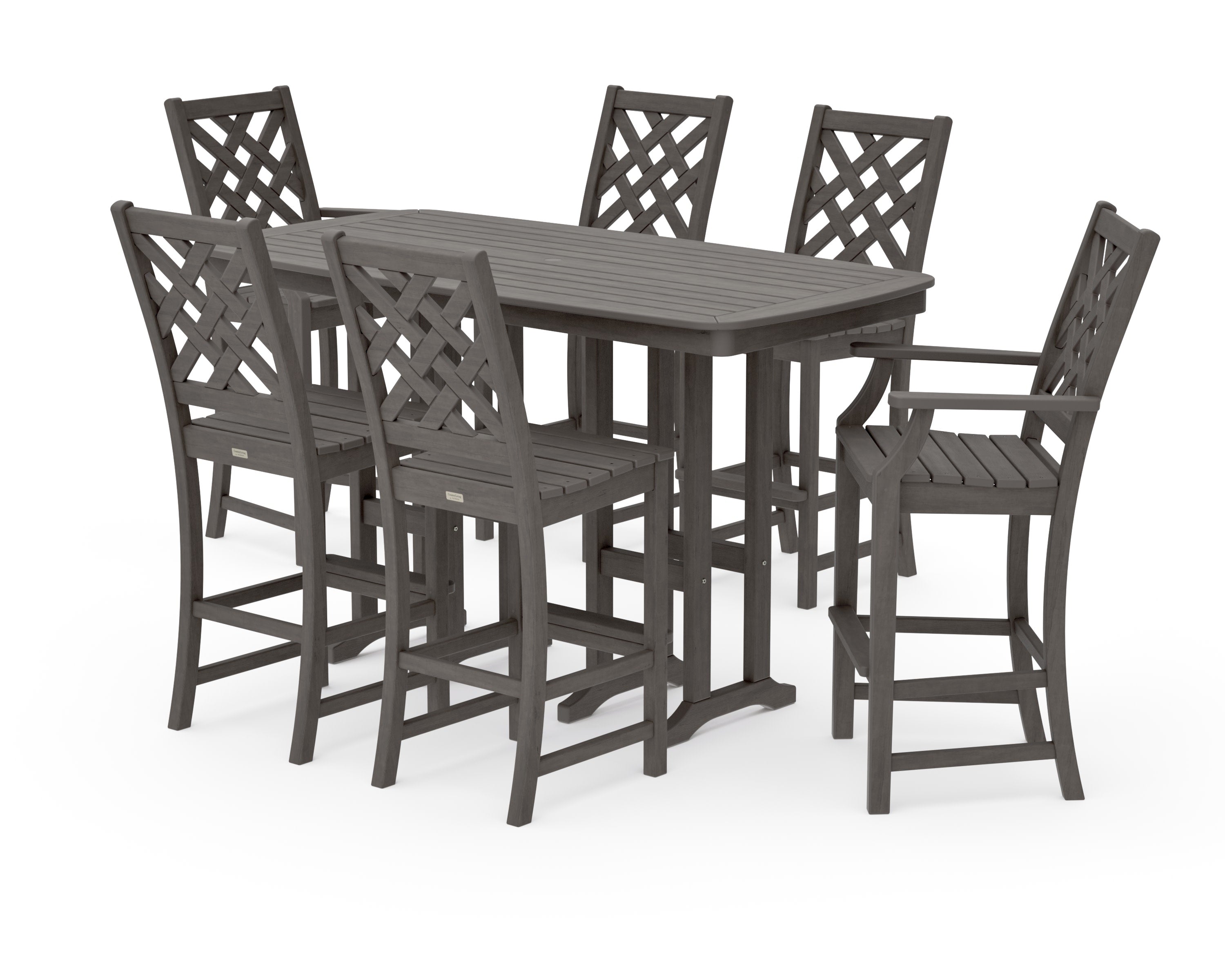 Wovendale 7-Piece Bar Set in Driftwood