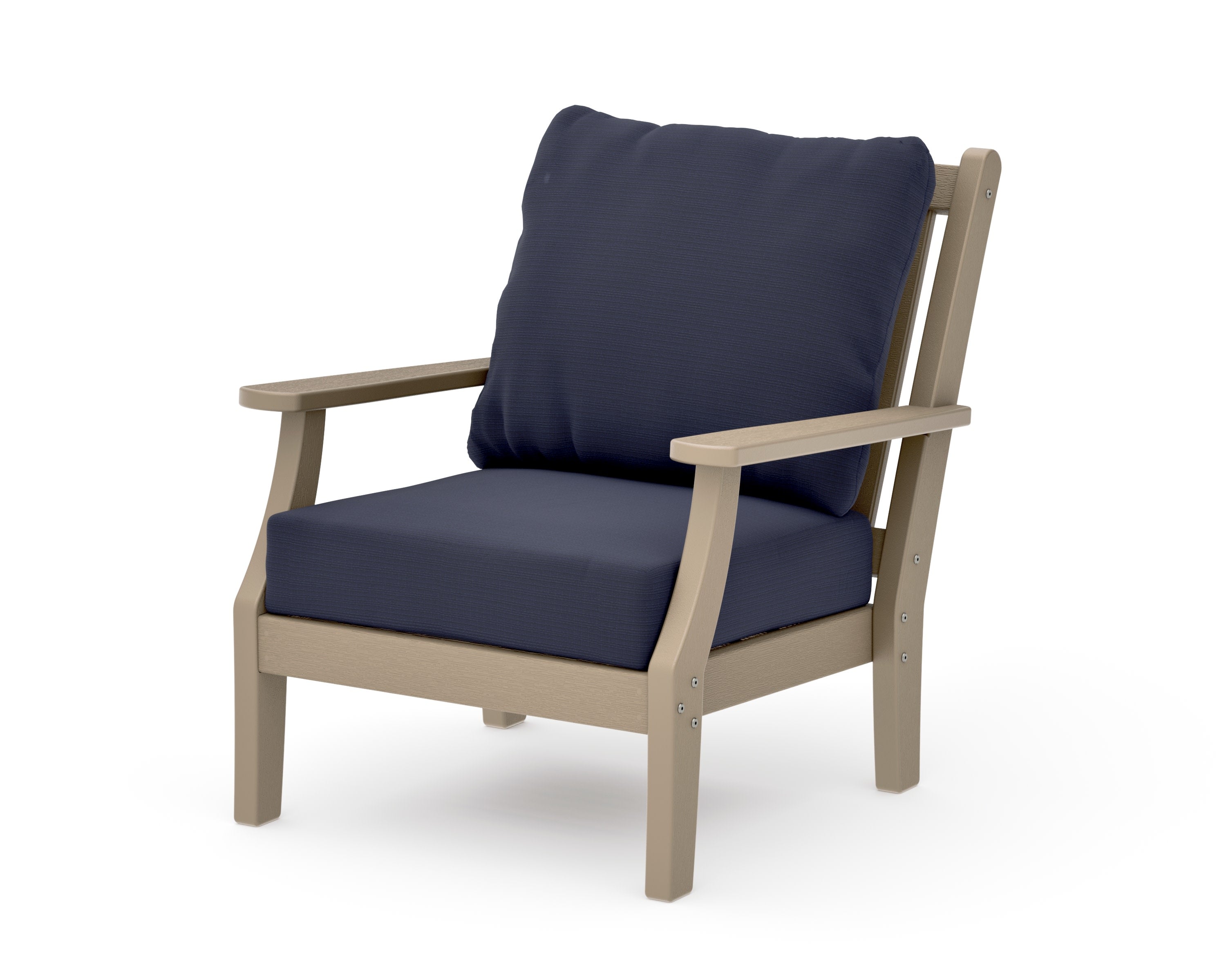 Wovendale Deep Seating Chair in Vintage Sahara / Navy Linen