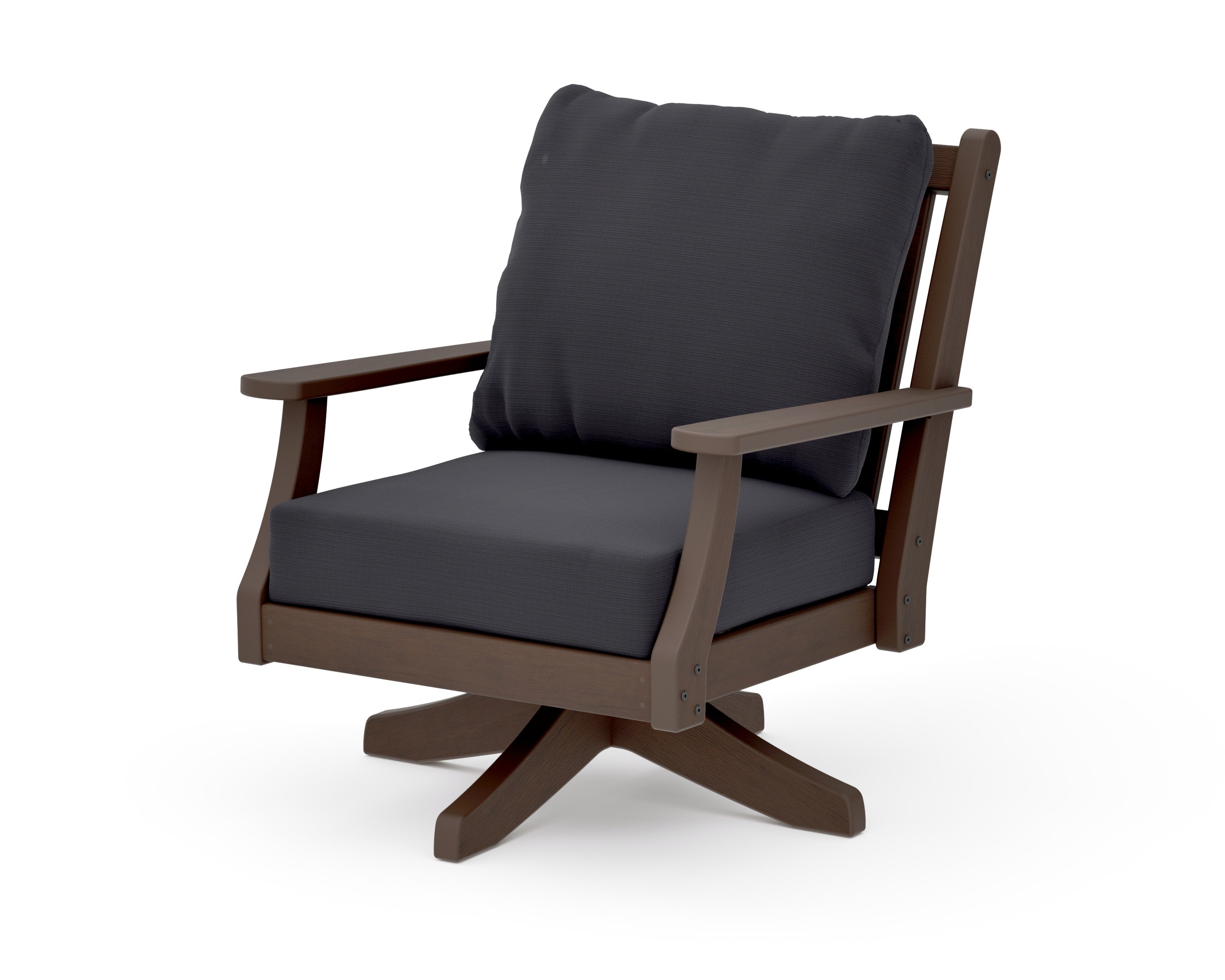 Wovendale Deep Seating Swivel Chair in Kona / Midnight Linen