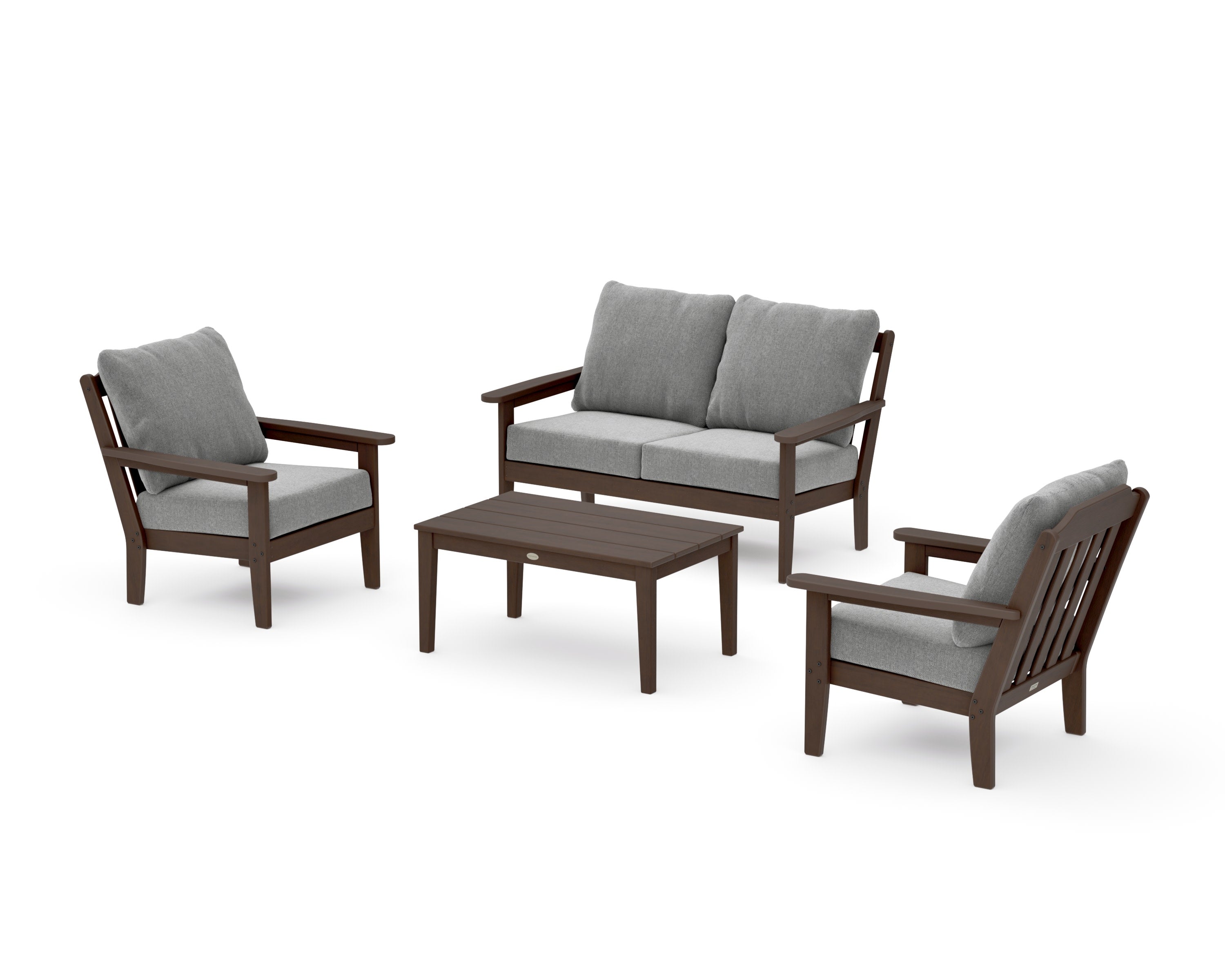 Cottage 4-Piece Deep Seating Set with Loveseat in Kona / Grey Mist