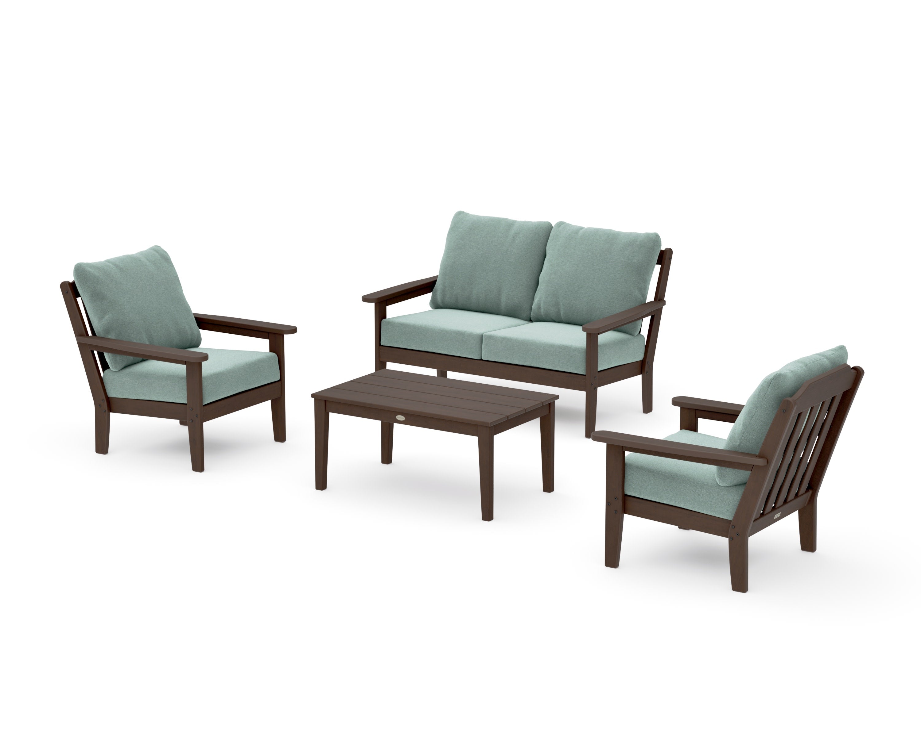 Cottage 4-Piece Deep Seating Set with Loveseat in Kona / Glacier Spa