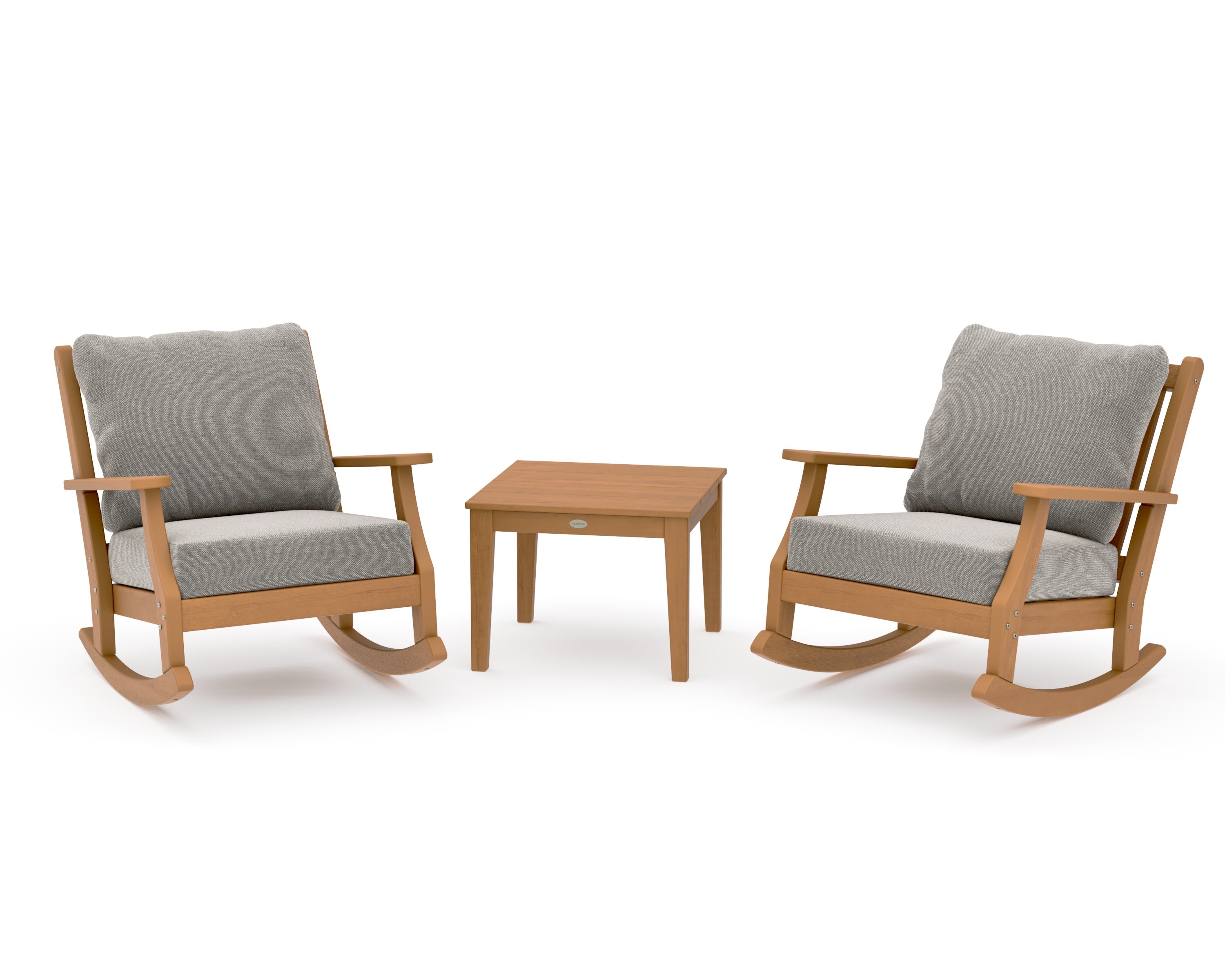 Wovendale 3-Piece Deep Seating Rocker Set in Natural / Weathered Tweed