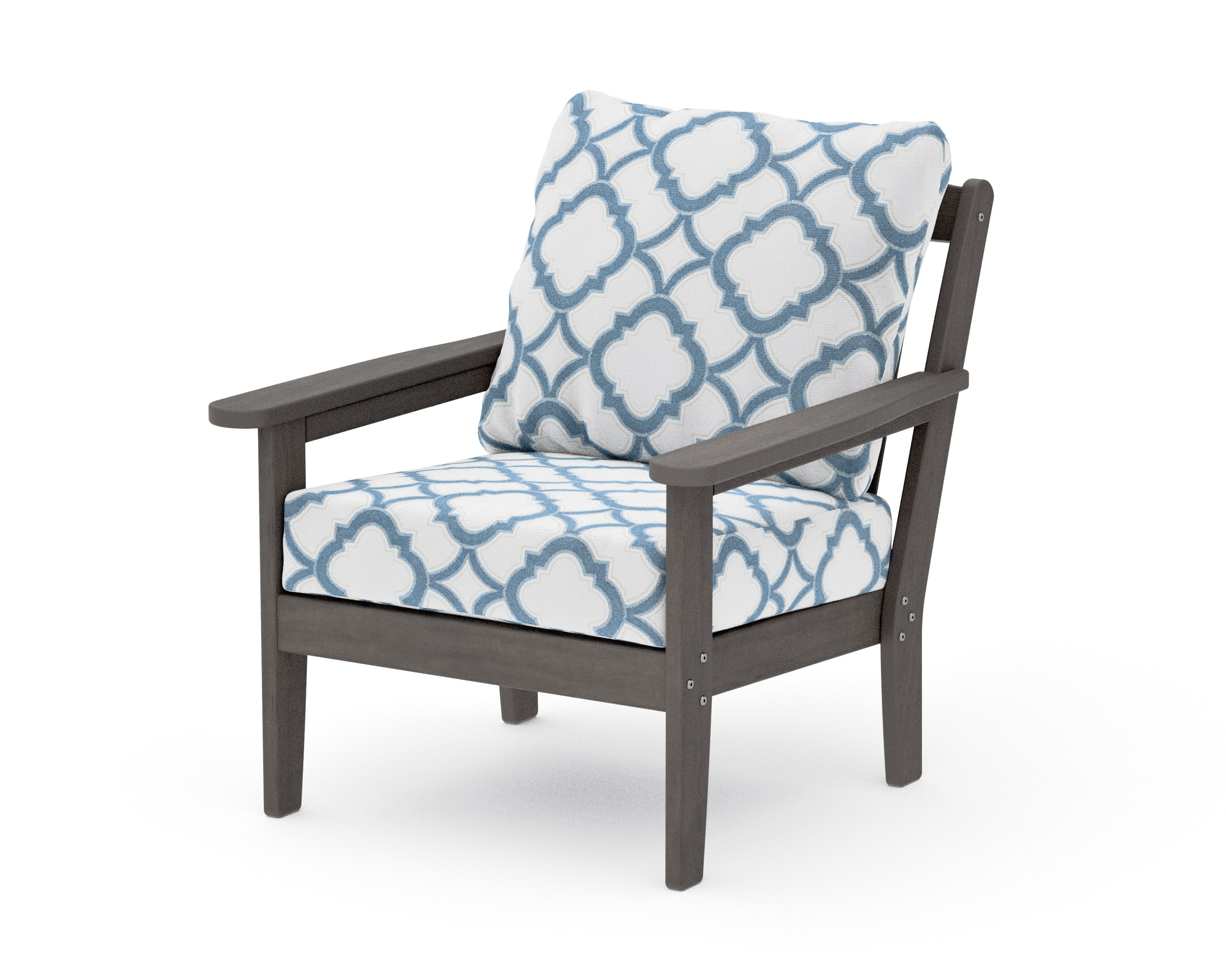 Cottage Deep Seating Chair in Driftwood / Trellis Grey Mist