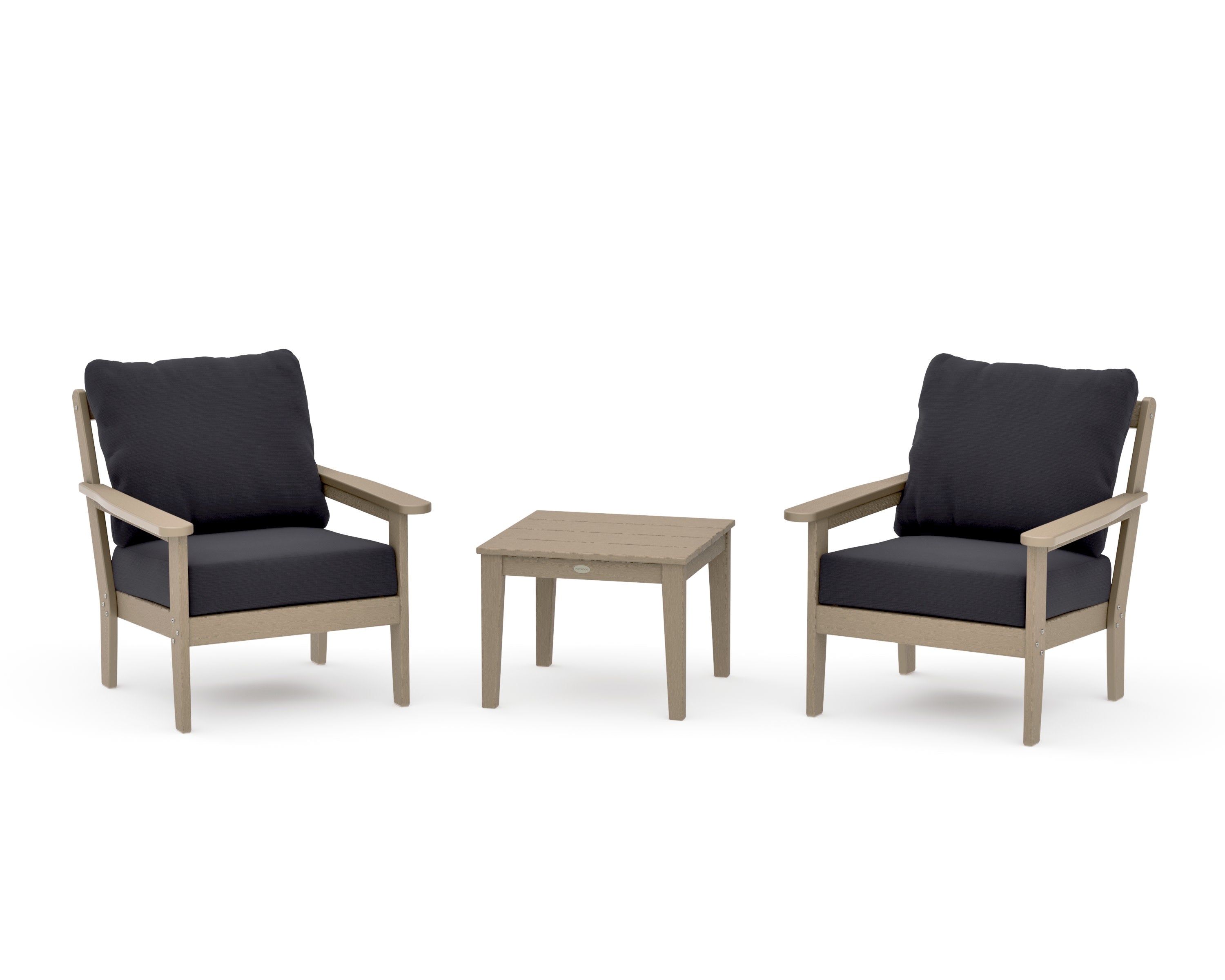 Cottage 3-Piece Deep Seating Set in Vintage Sahara / Midnight Linen