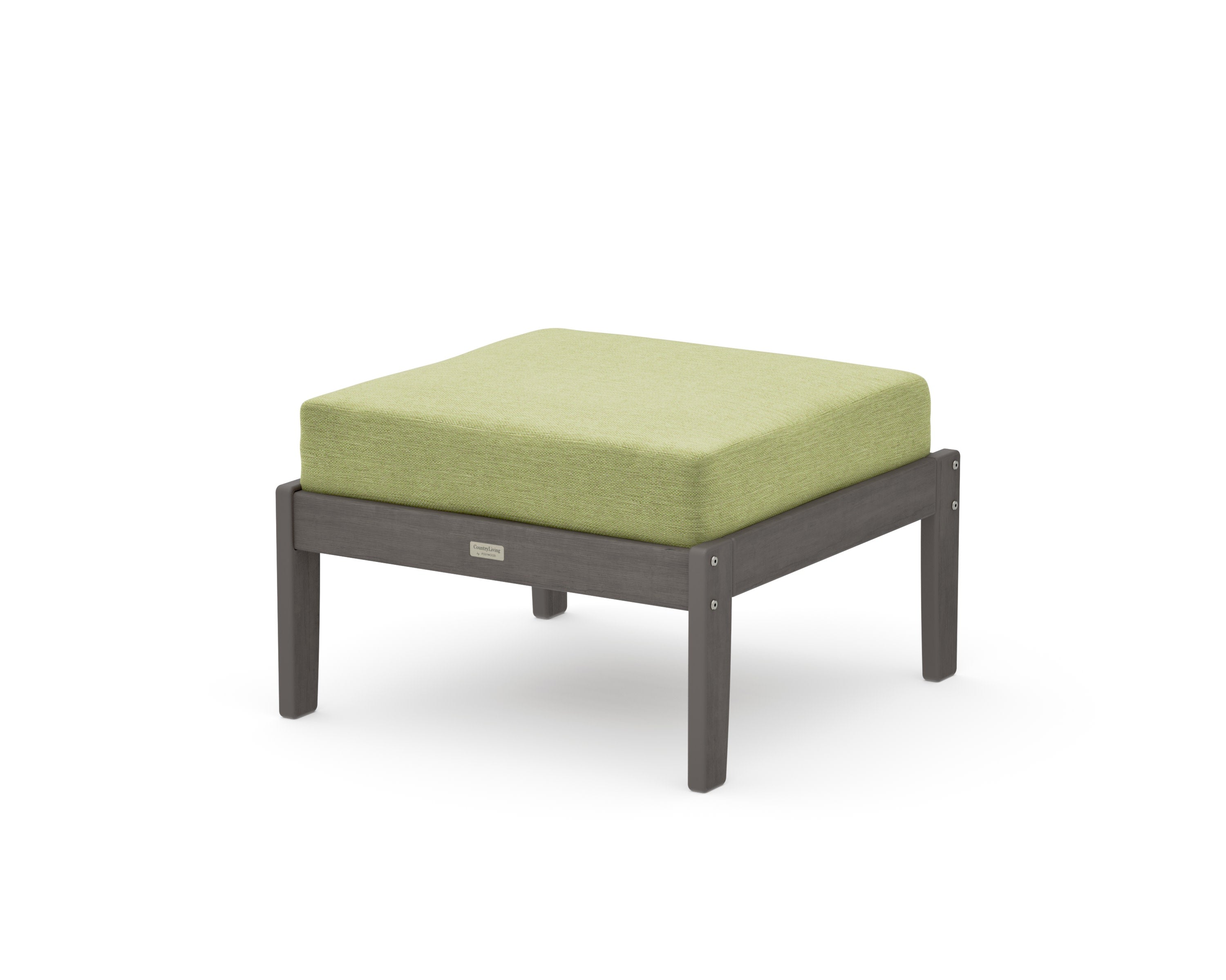 Cottage Deep Seating Ottoman in Driftwood / Chartreuse Boucle