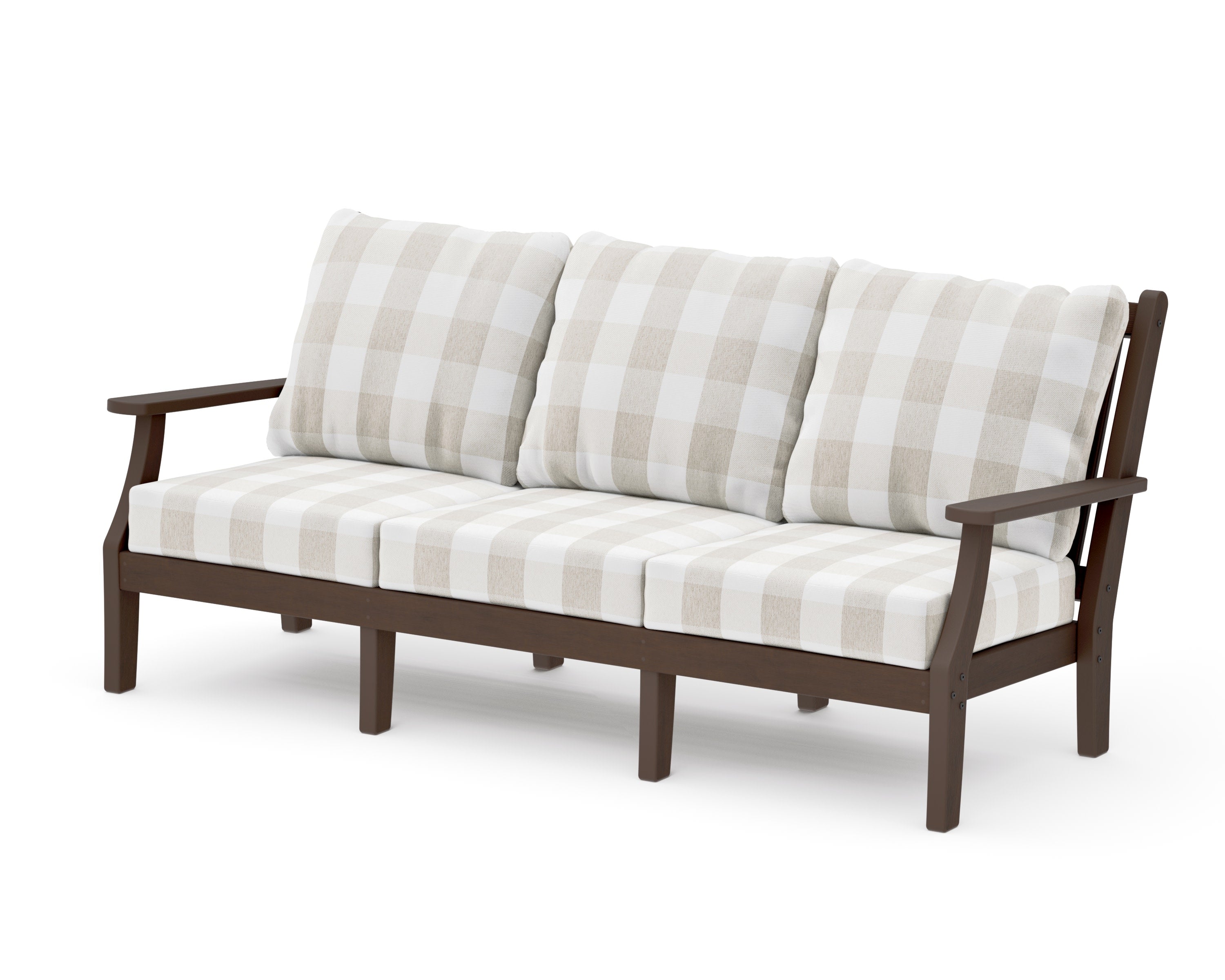 Wovendale Deep Seating Sofa in Kona / Buffalo Plaid Dune Burlap