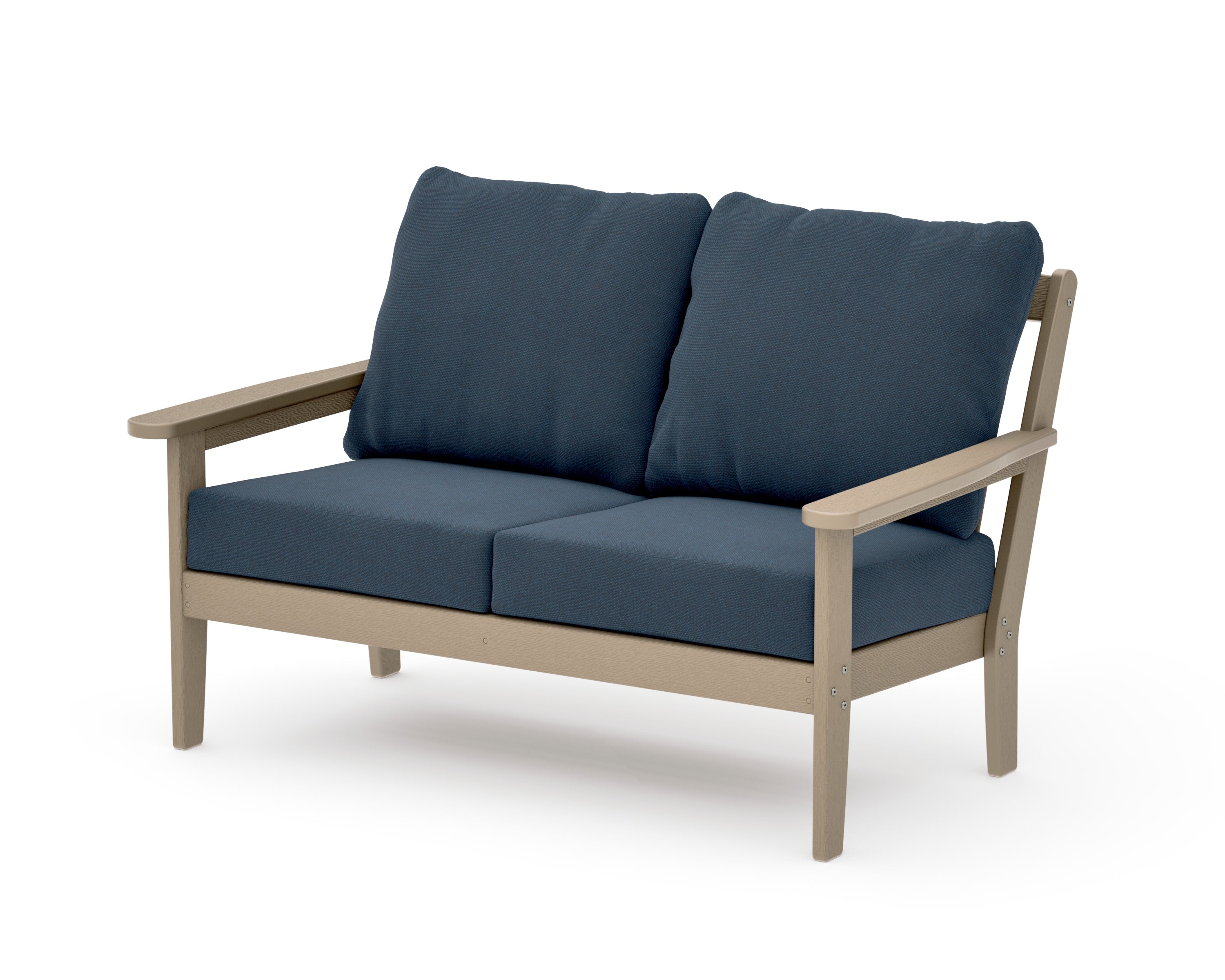 Cottage Deep Seating Loveseat in Vintage Sahara / Marine Indigo
