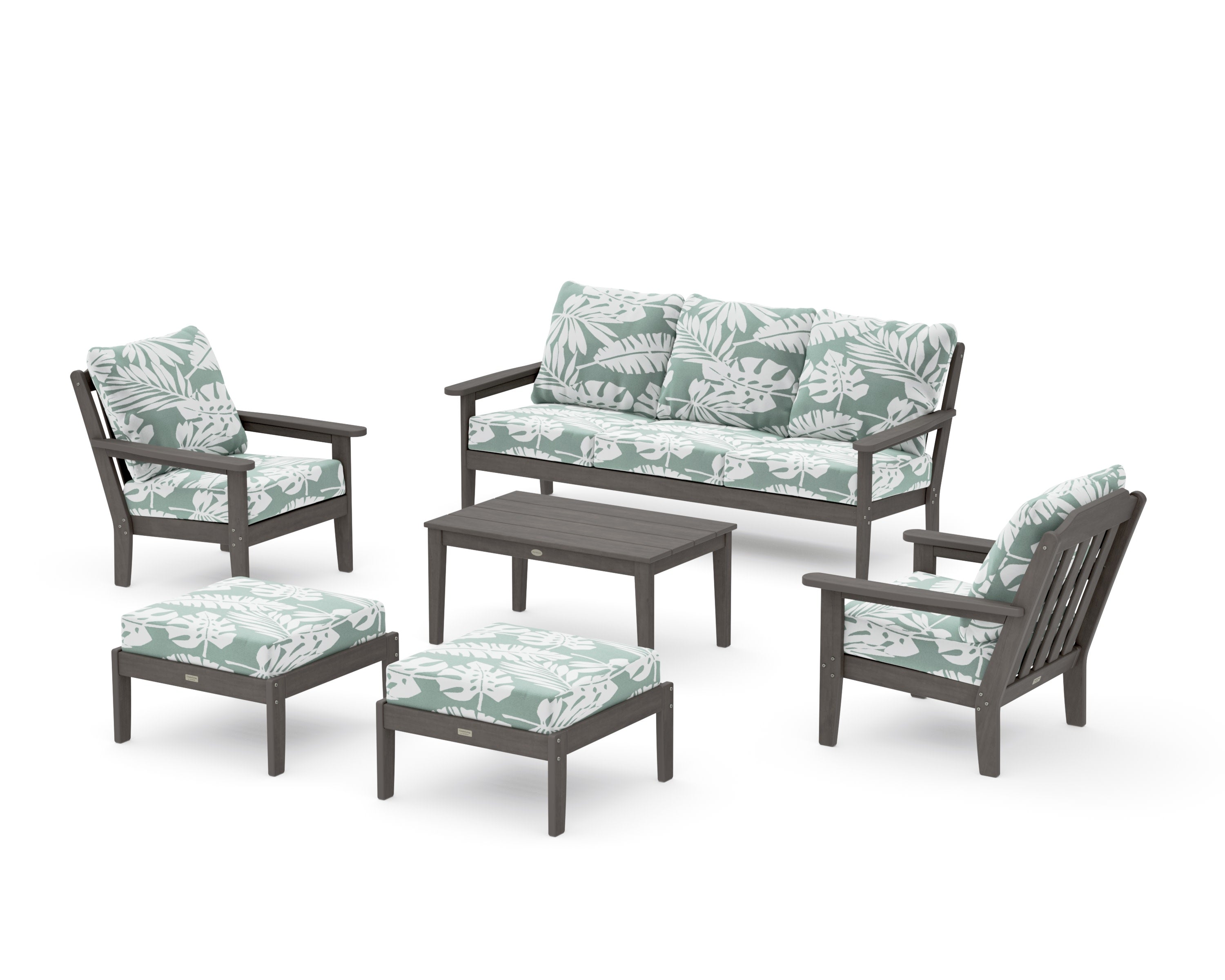 Cottage 6-Piece Lounge Sofa Set in Driftwood / Leaf Glacier Spa