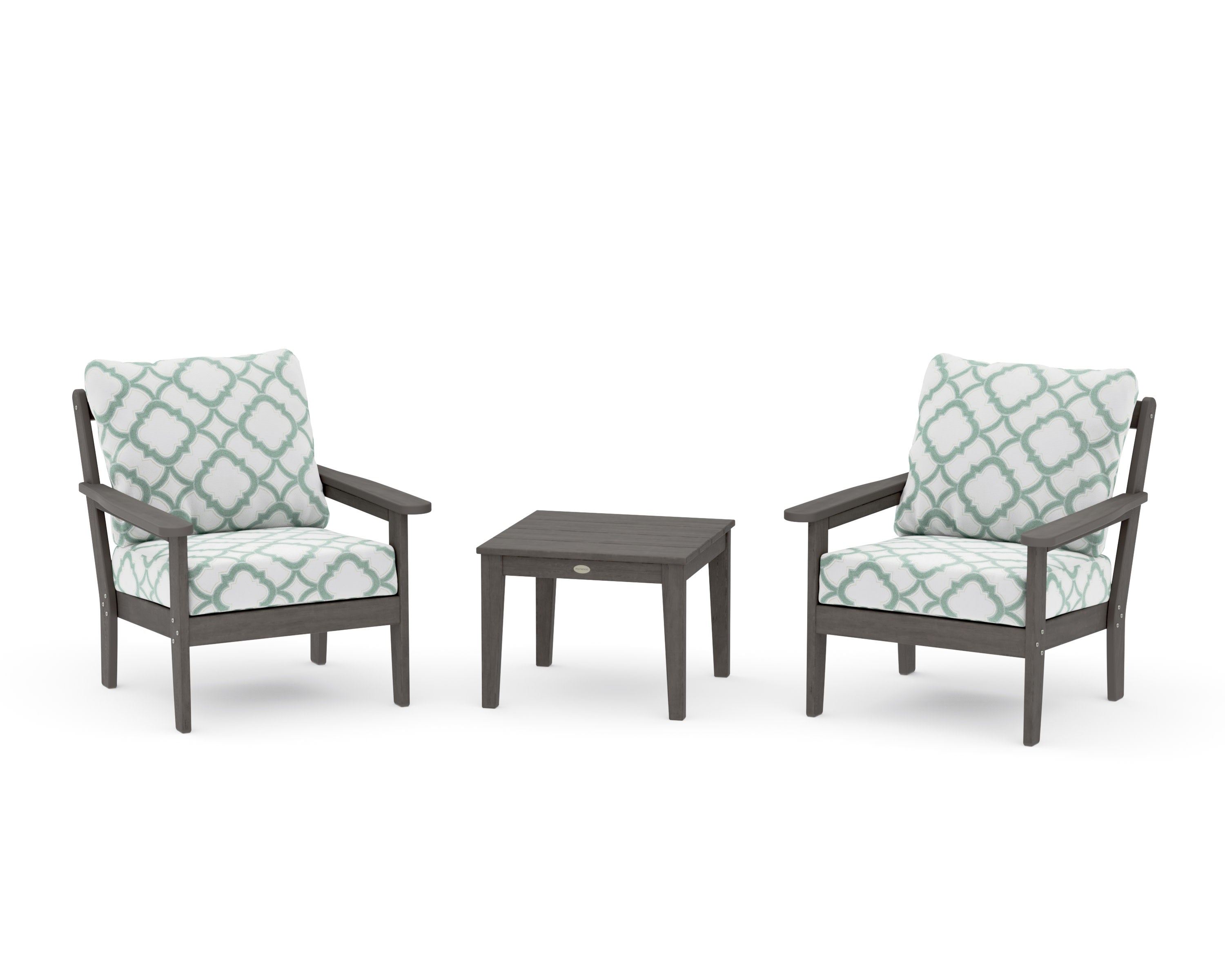 Cottage 3-Piece Deep Seating Set in Driftwood / Trellis Glacier Spa