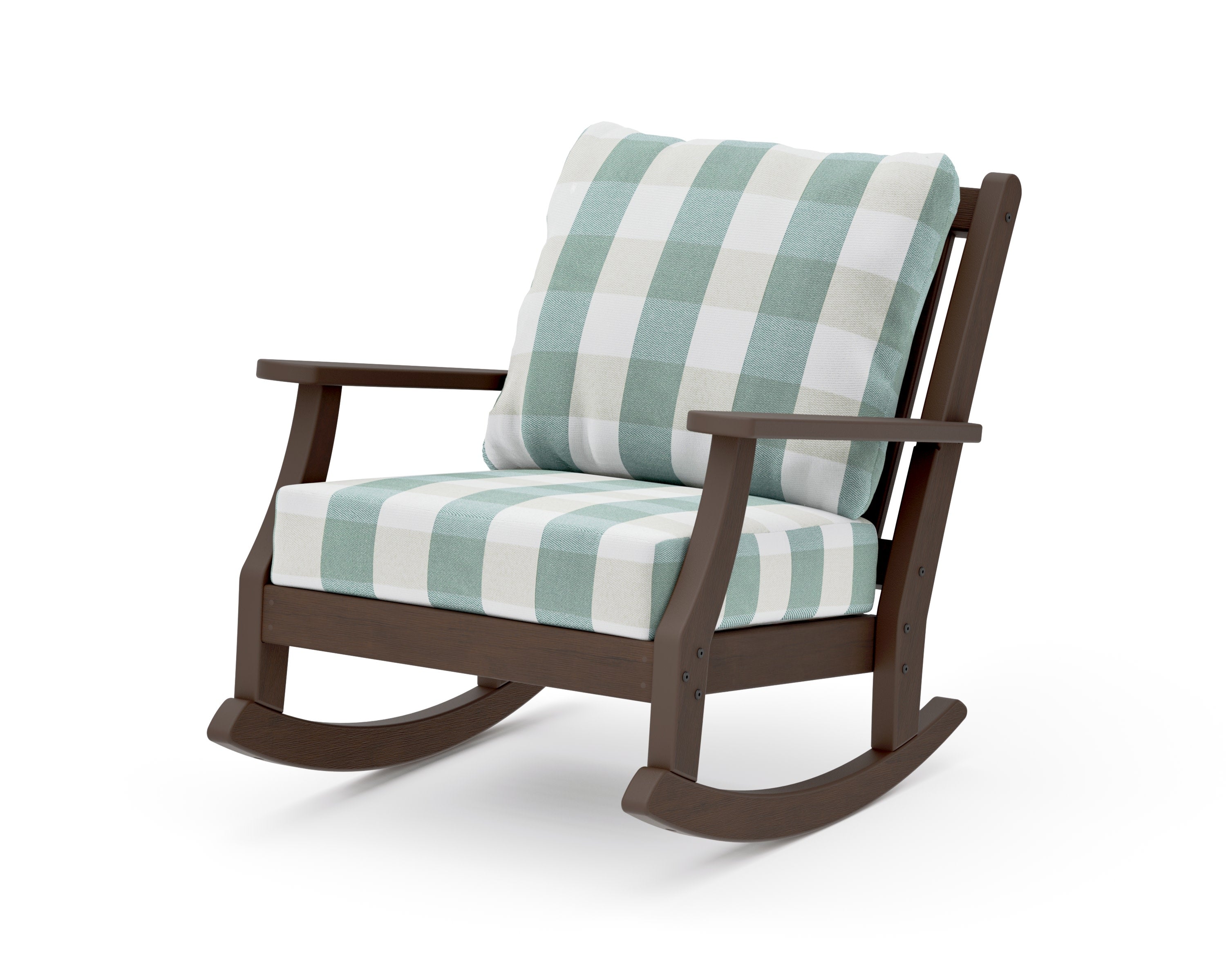 Wovendale Deep Seating Rocking Chair in Kona / Buffalo Plaid Glacier Spa