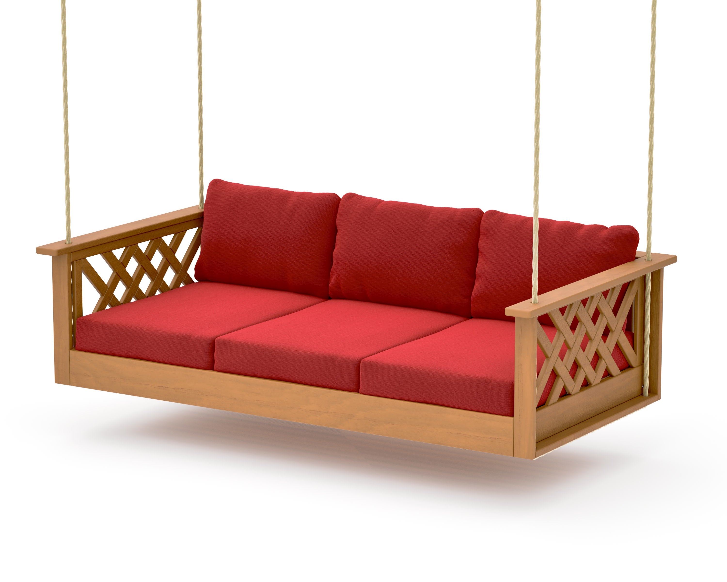 Wovendale Daybed Swing in Natural / Crimson Linen