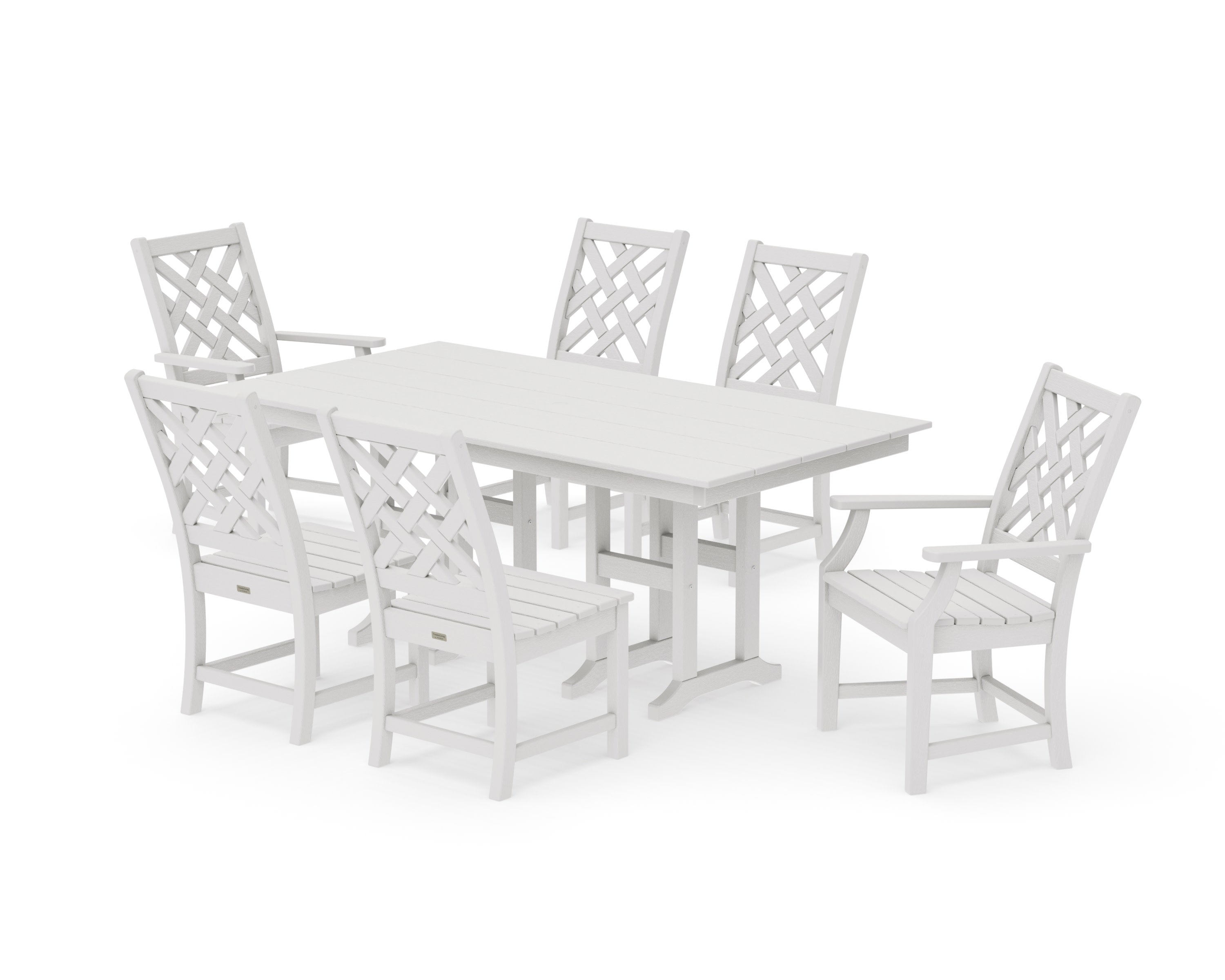 Wovendale 7-Piece Farmhouse Dining Set in Vintage White